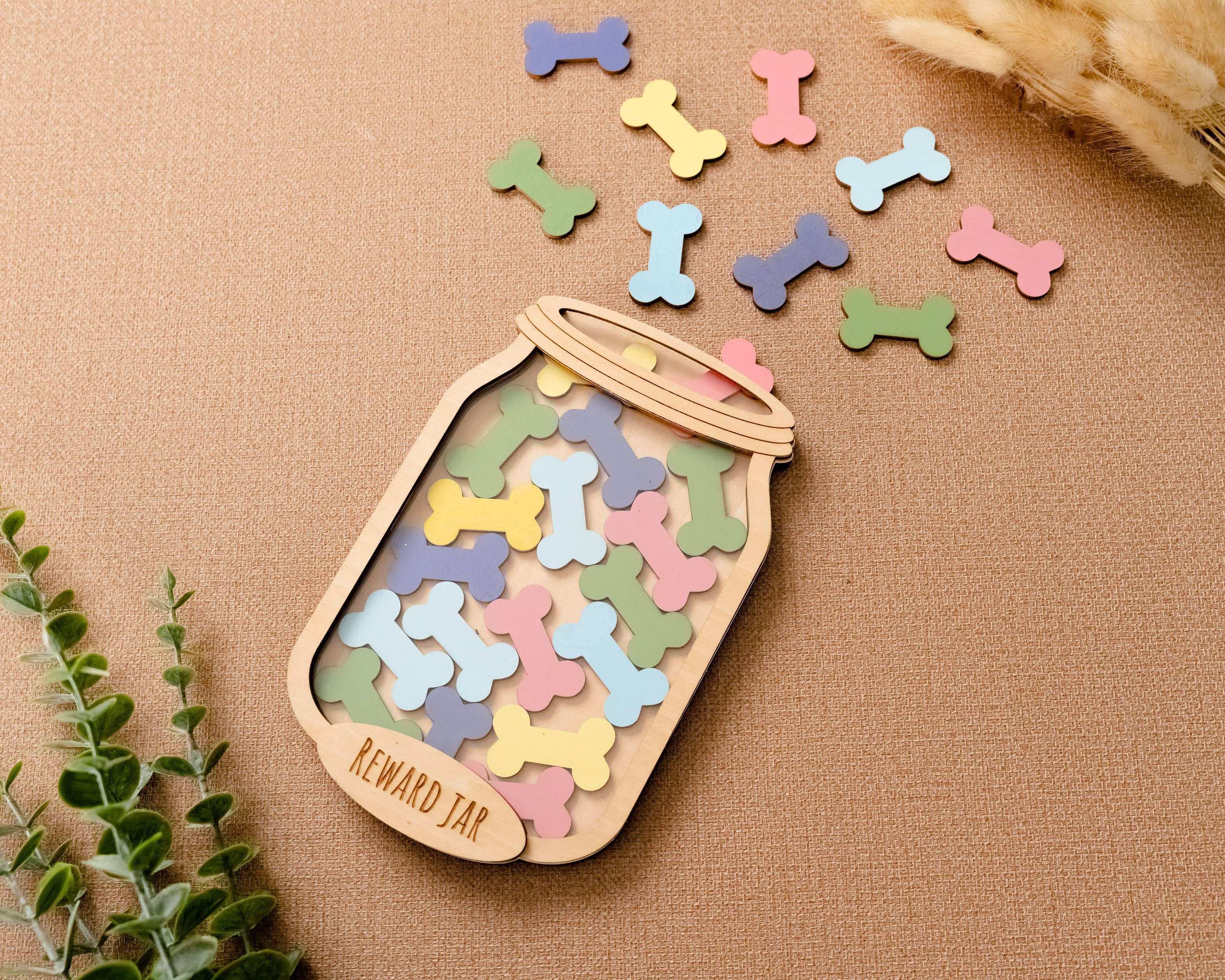 Wooden Reward Jar For Encouraging Positive Behavior In Kids