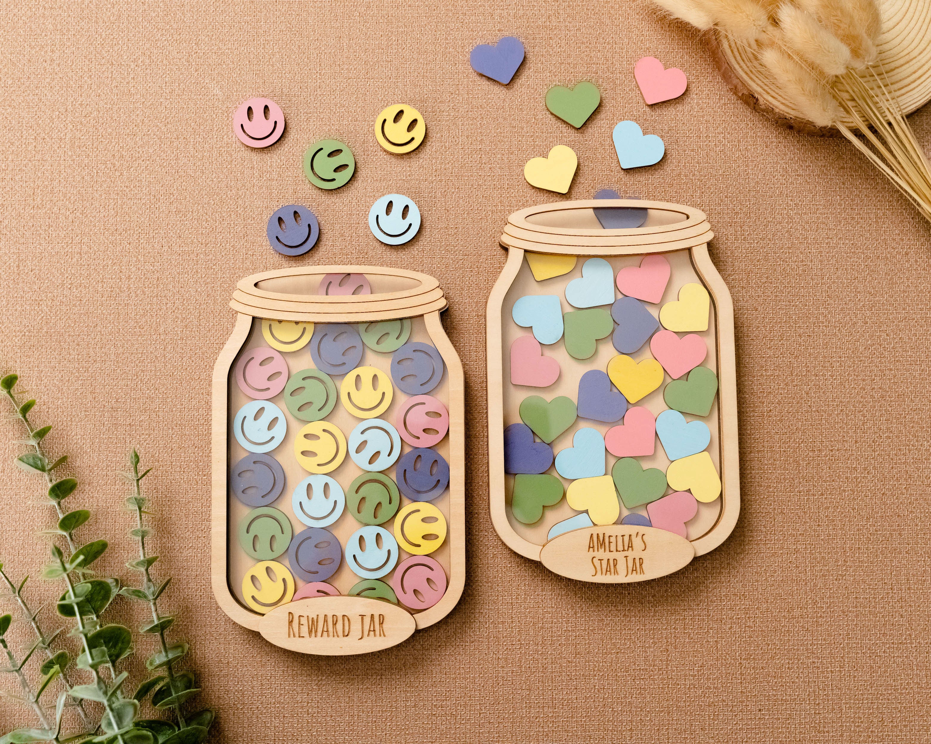 Wooden Reward Jar For Encouraging Positive Behavior In Kids