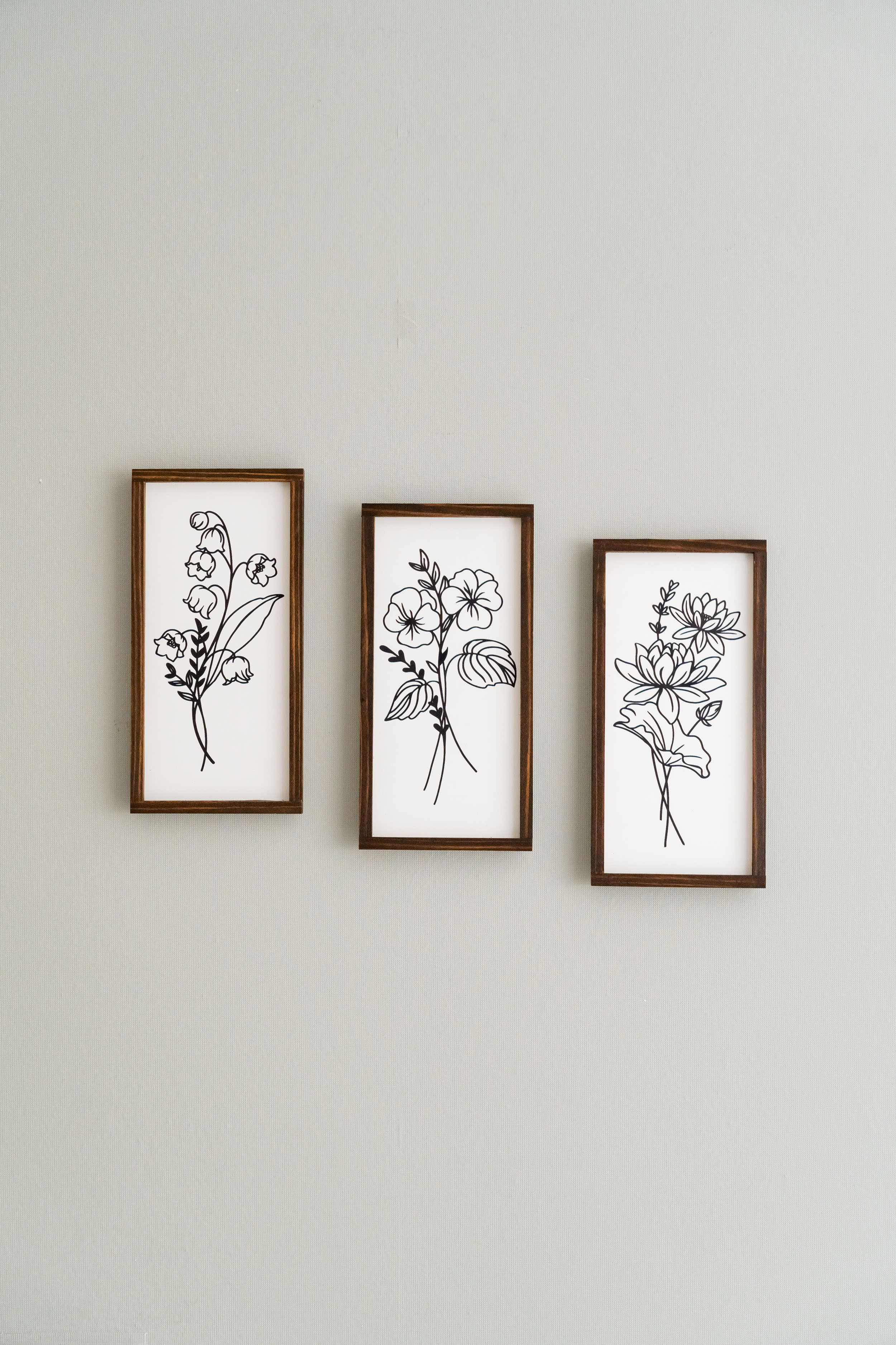 Elevate Your Space with our Trio of Floral Wood Signs for Boho and Contemporary Wall Décor