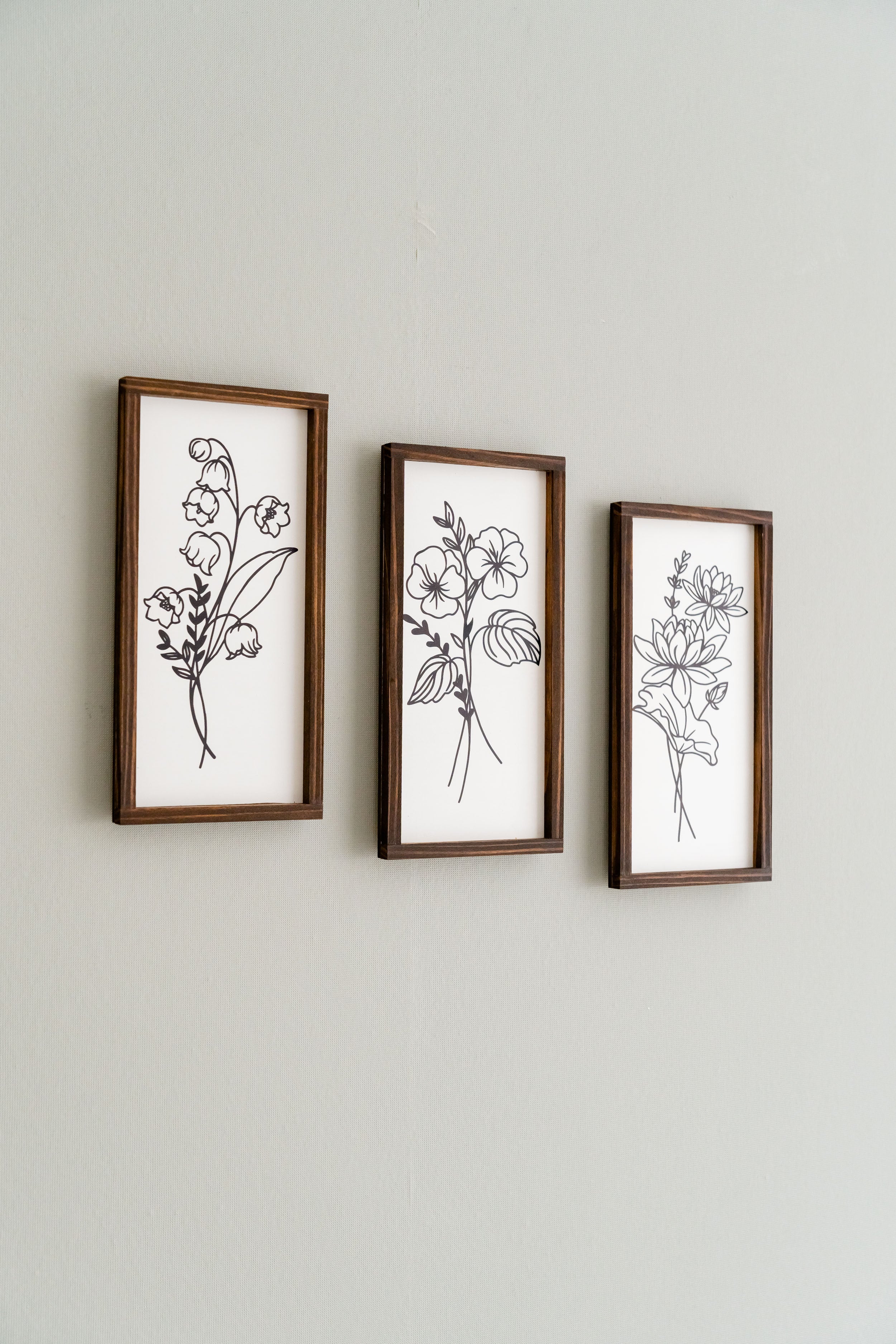 Elevate Your Space with our Trio of Floral Wood Signs for Boho and Contemporary Wall Décor