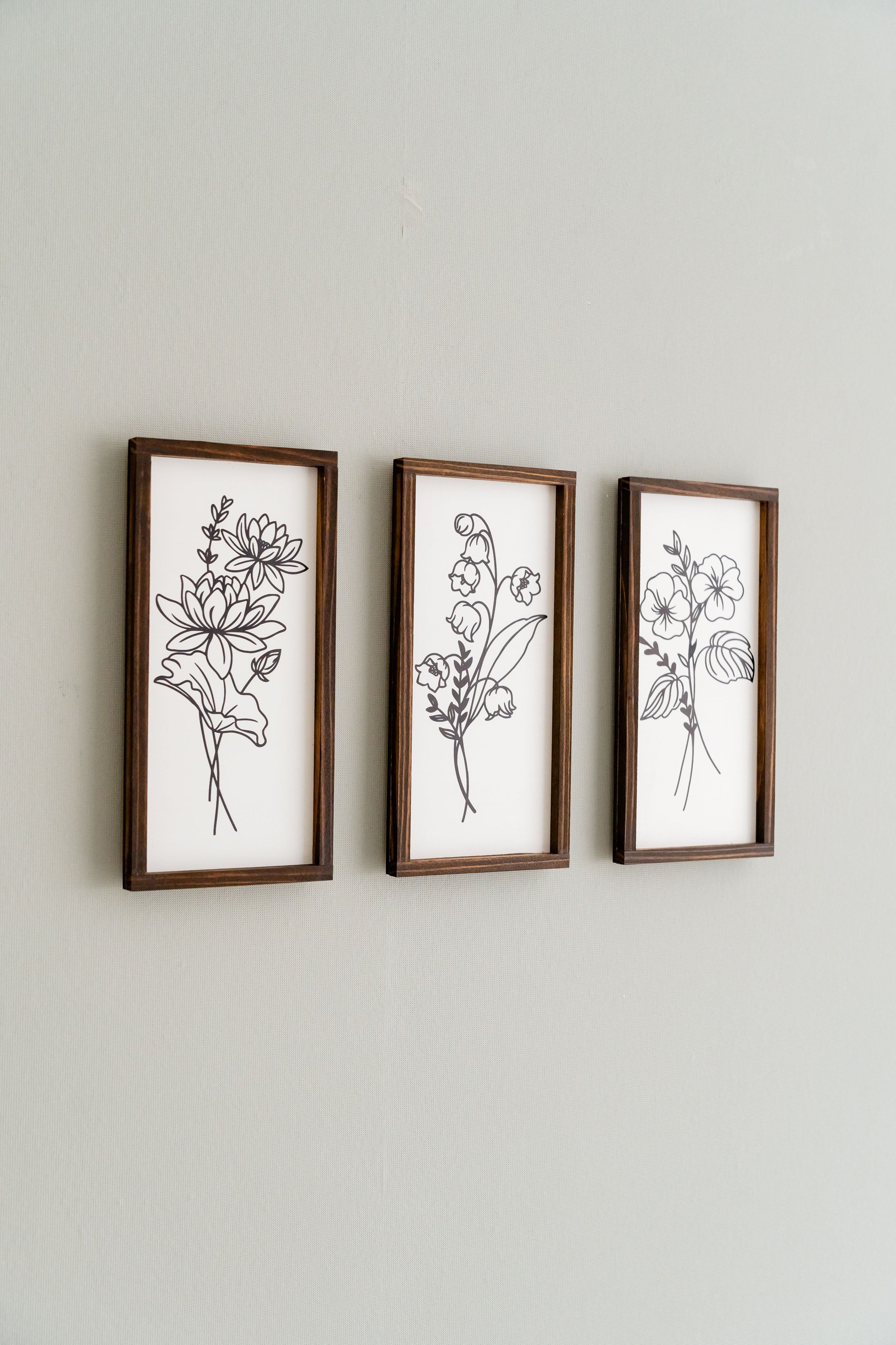 Elevate Your Space with our Trio of Floral Wood Signs for Boho and Contemporary Wall Décor