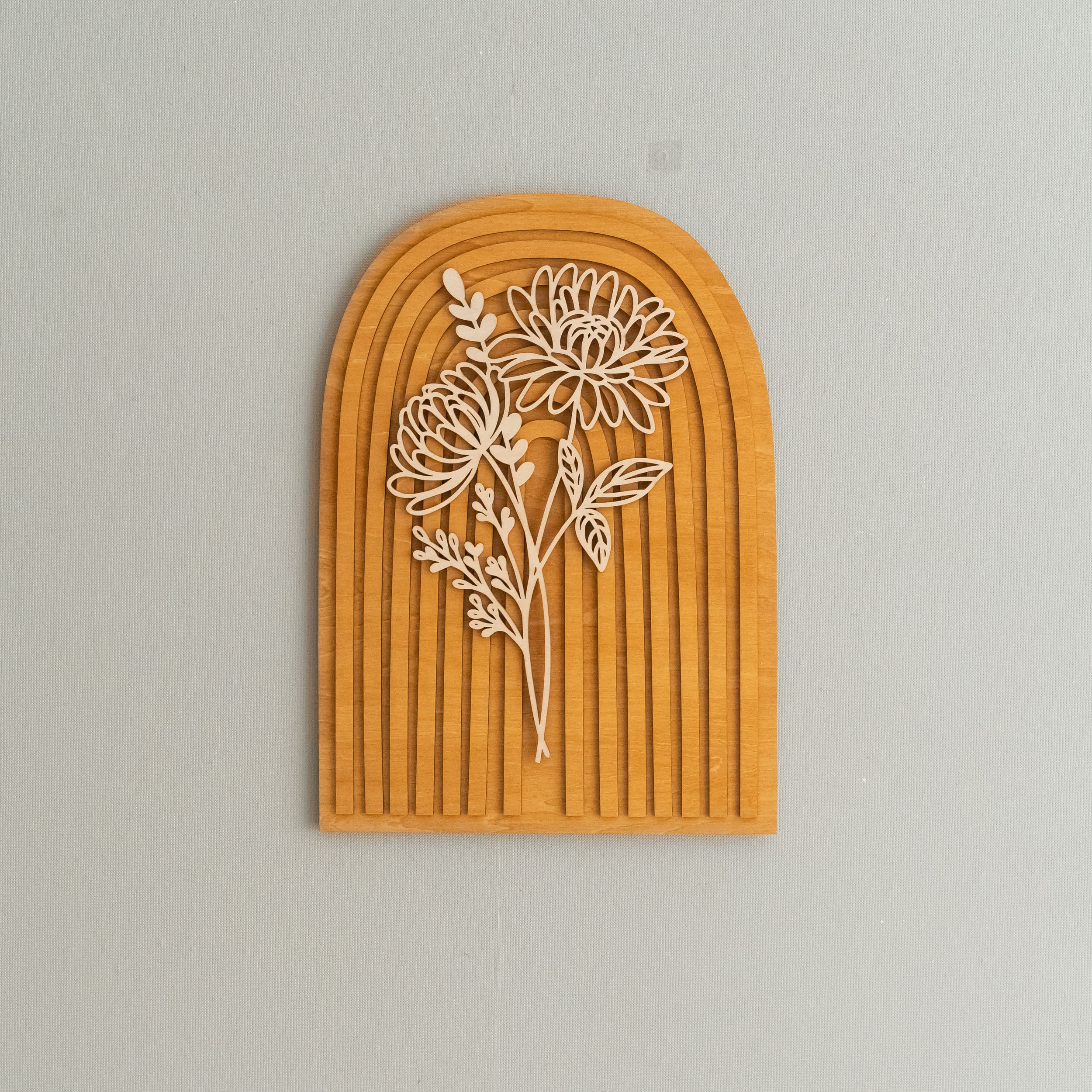 Personalized Birth Flower Wooden Sign for Boho Home Decor