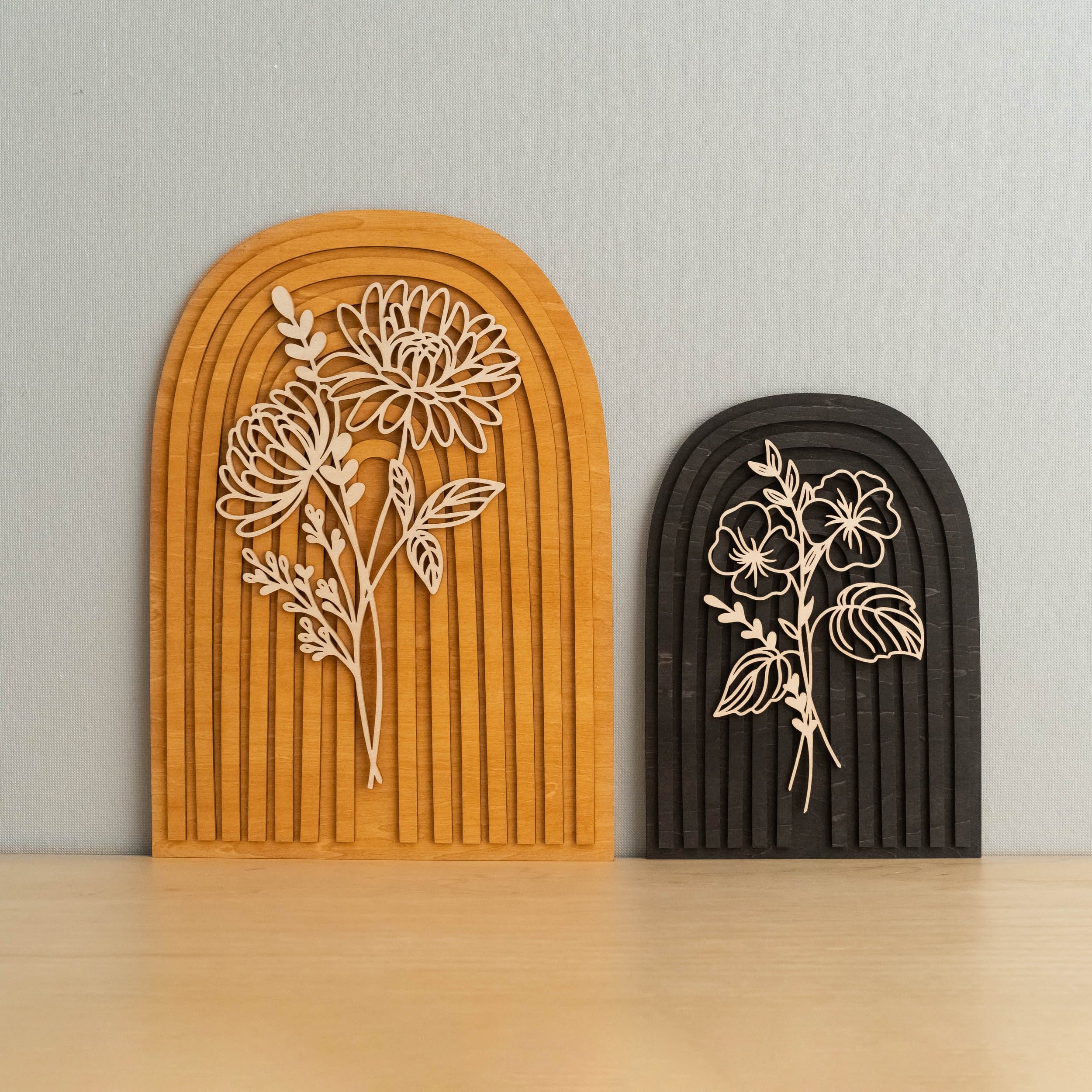 Personalized Birth Flower Wooden Sign for Boho Home Decor