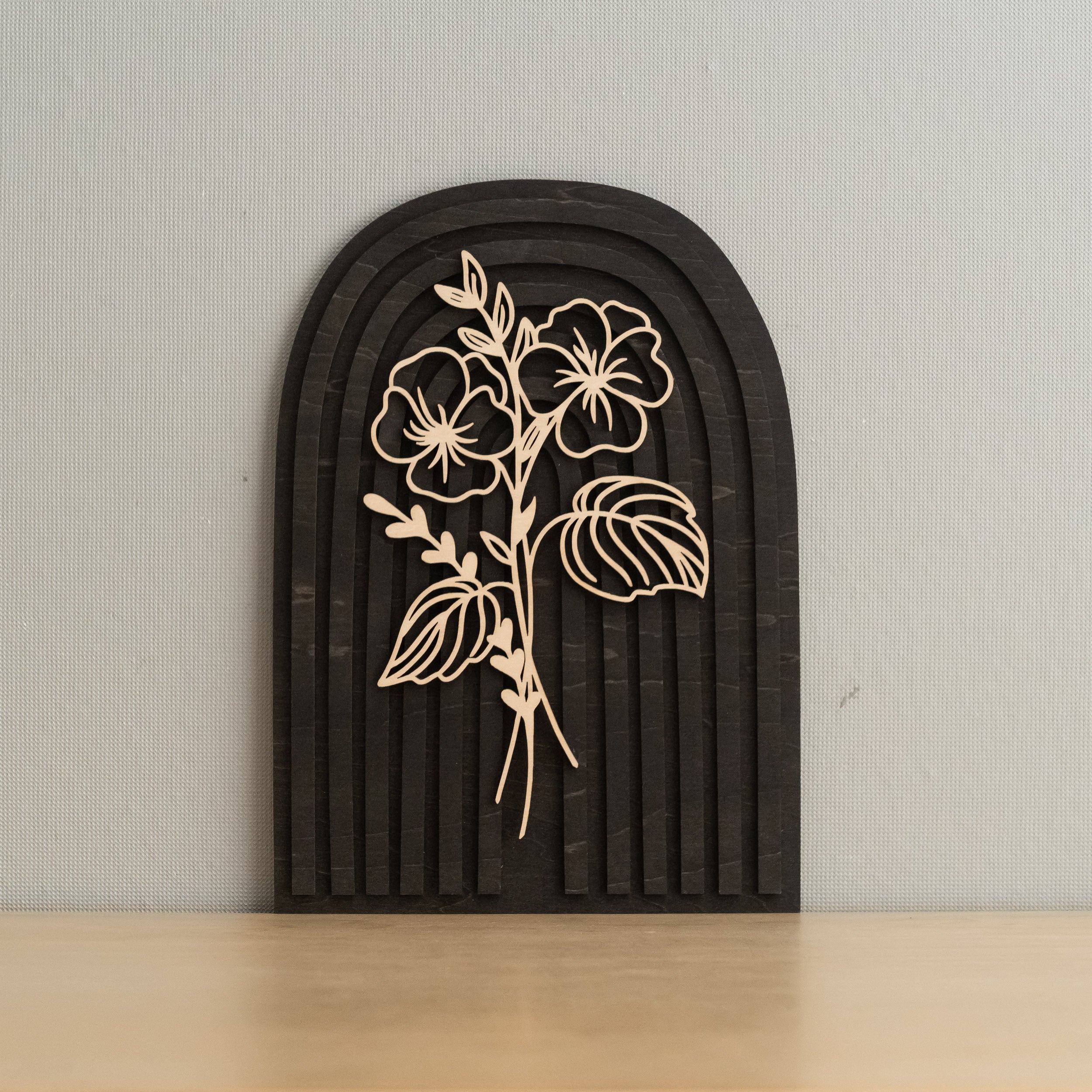 Personalized Birth Flower Wooden Sign for Boho Home Decor