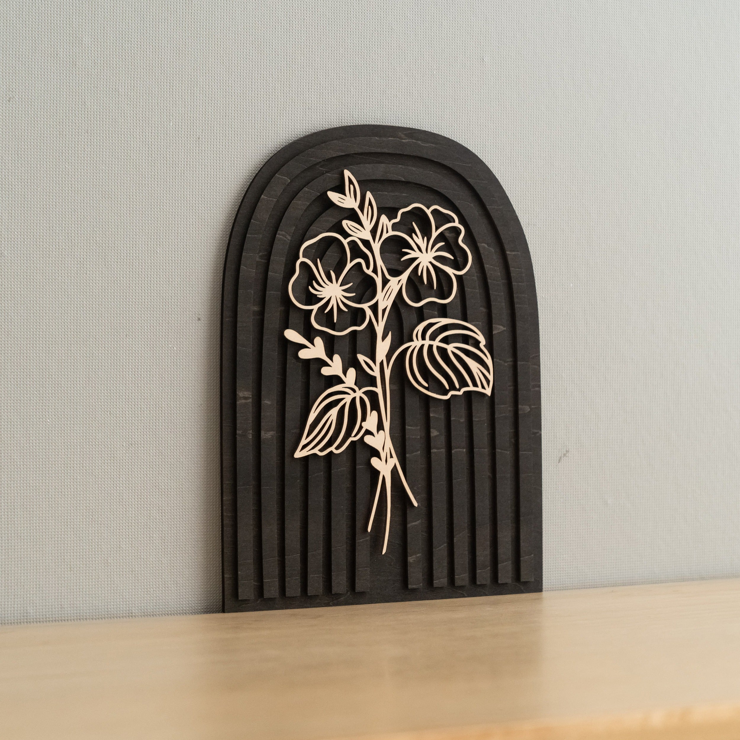 Personalized Birth Flower Wooden Sign for Boho Home Decor