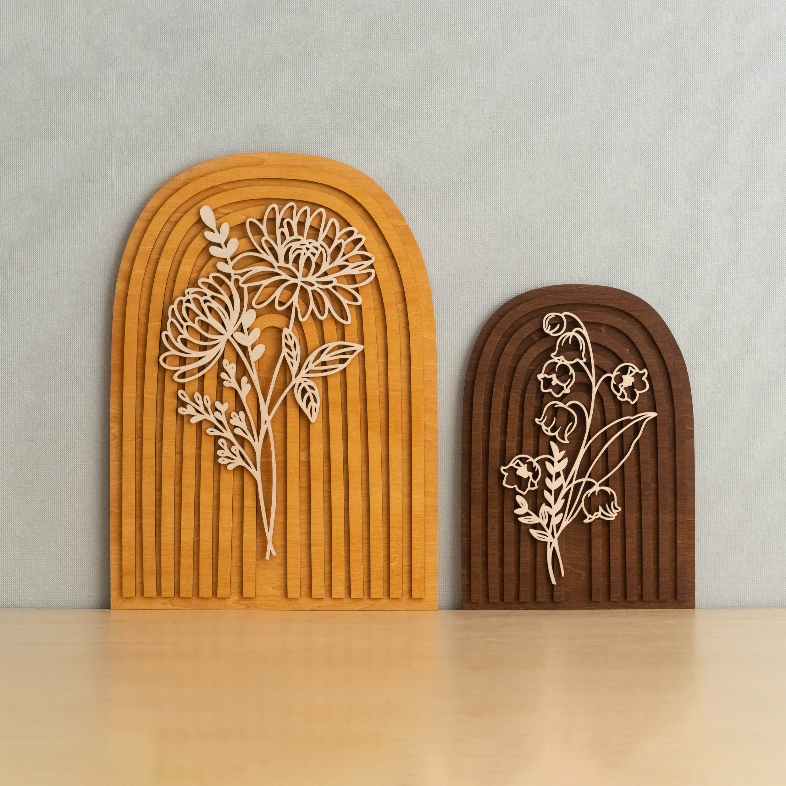 Personalized Birth Flower Wooden Sign for Boho Home Decor