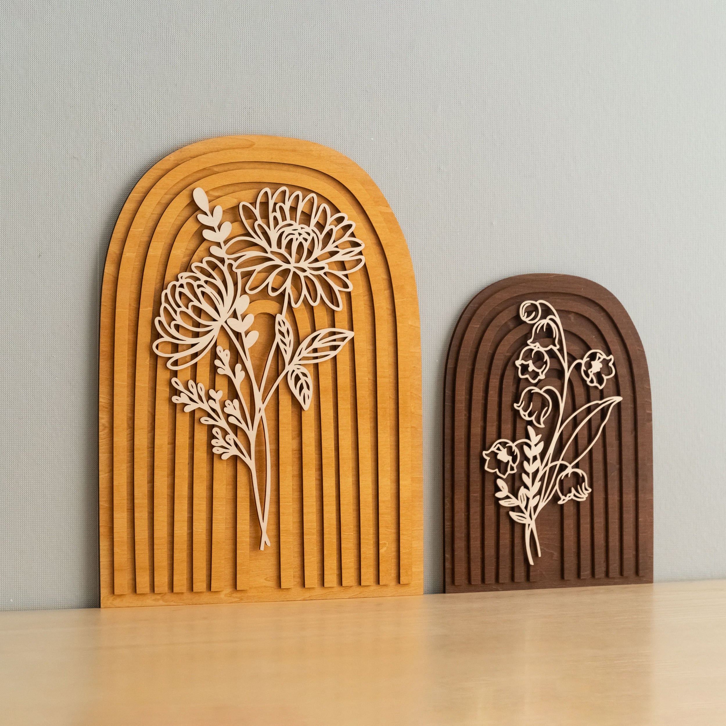 Personalized Birth Flower Wooden Sign for Boho Home Decor