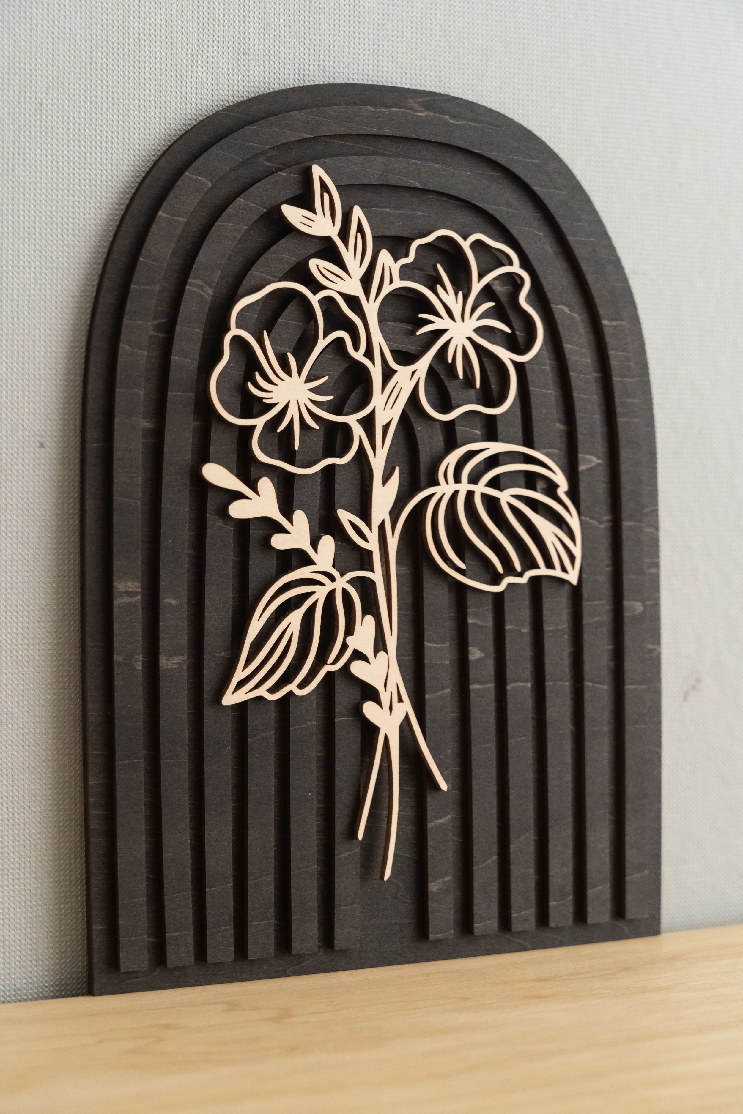 Personalized Birth Flower Wooden Sign for Boho Home Decor