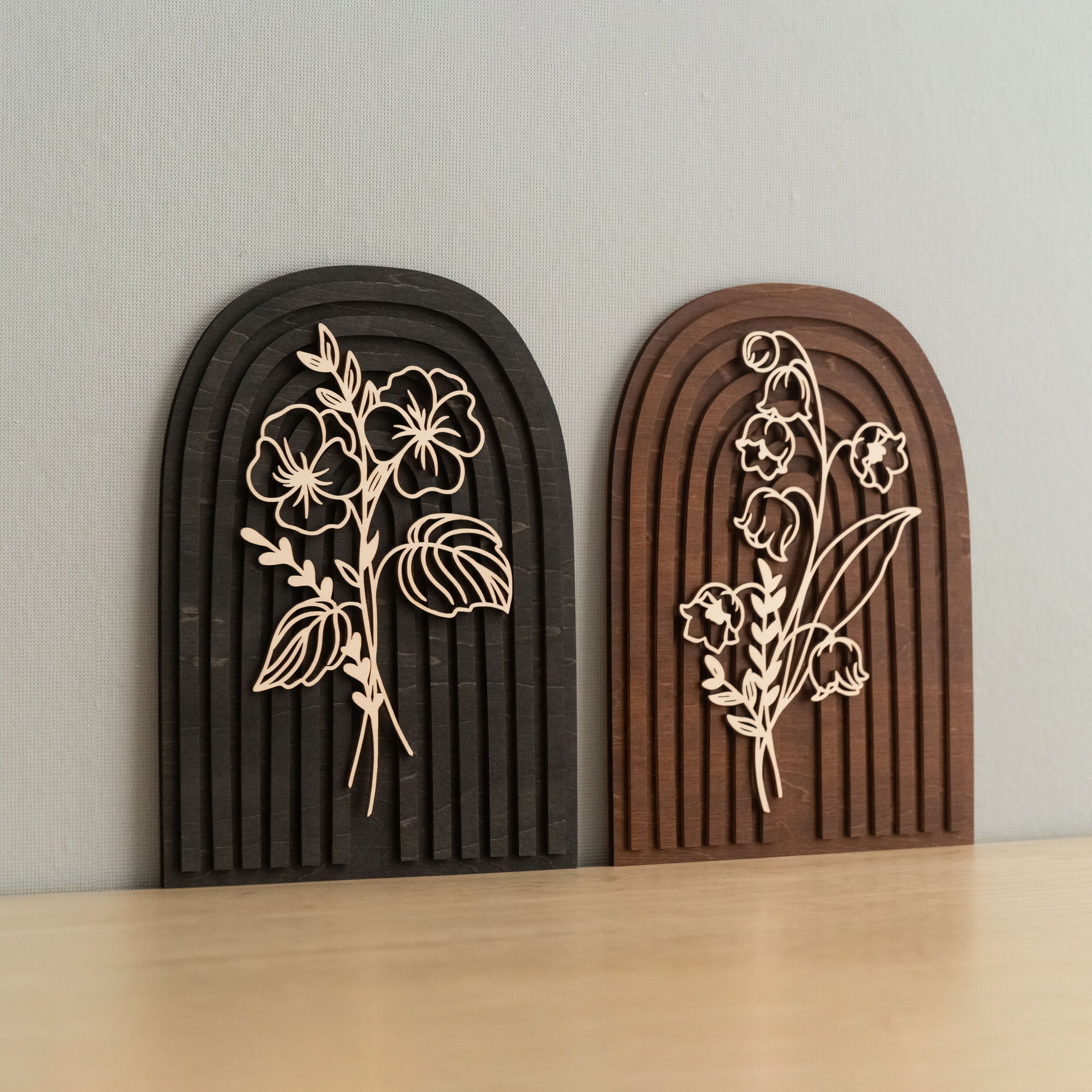 Personalized Birth Flower Wooden Sign for Boho Home Decor