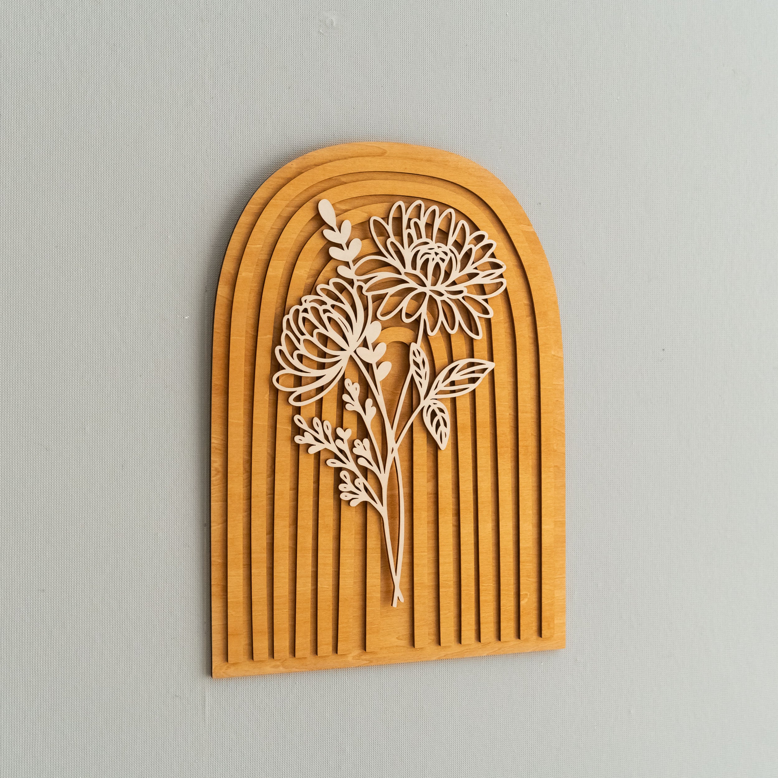 Personalized Birth Flower Wooden Sign for Boho Home Decor