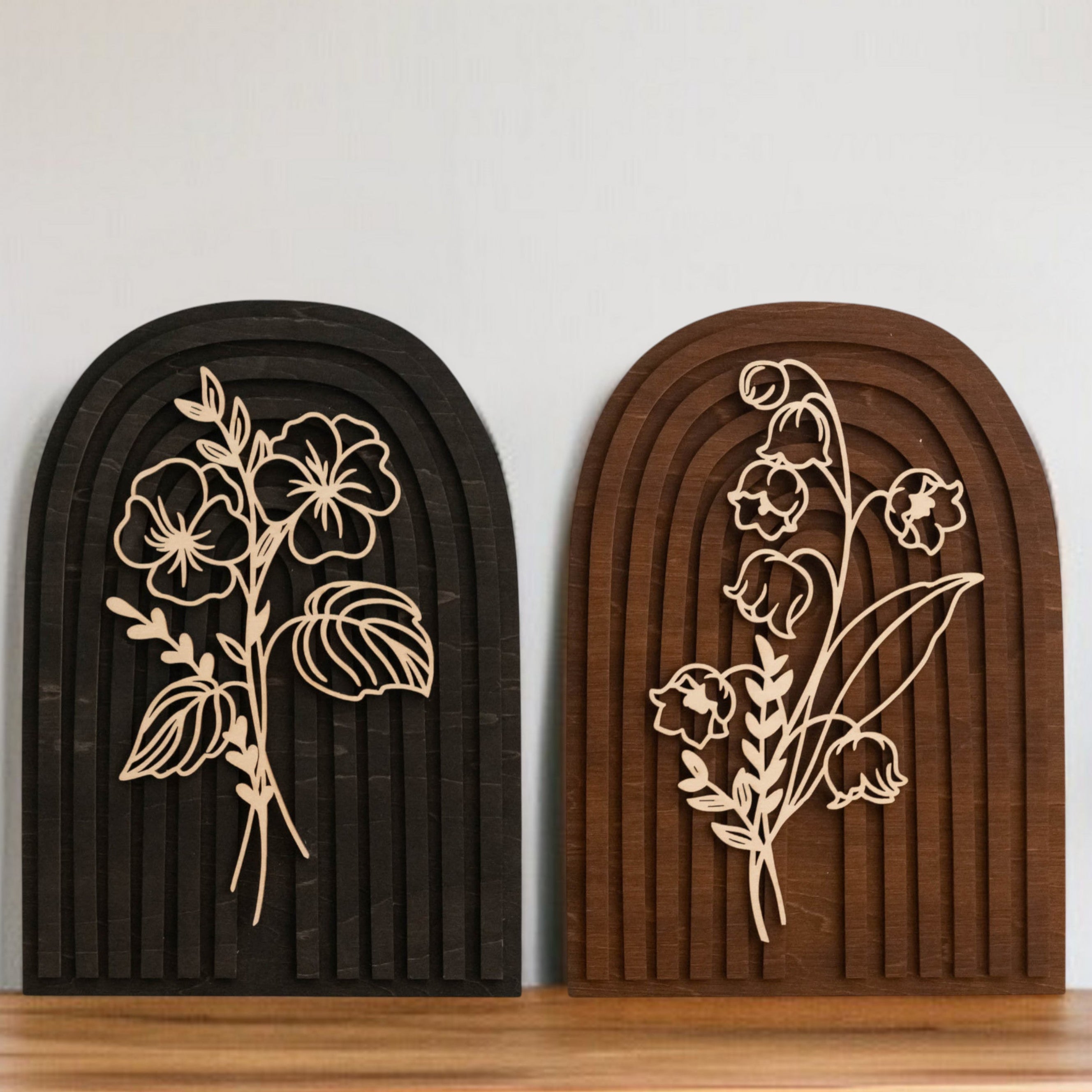 Personalized Birth Flower Wooden Sign for Boho Home Decor