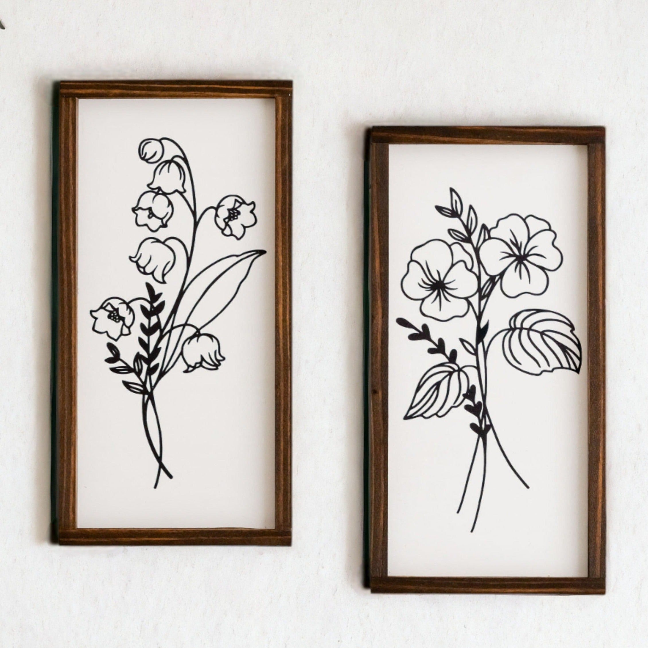 Elevate Your Space with our Trio of Floral Wood Signs for Boho and Contemporary Wall Décor