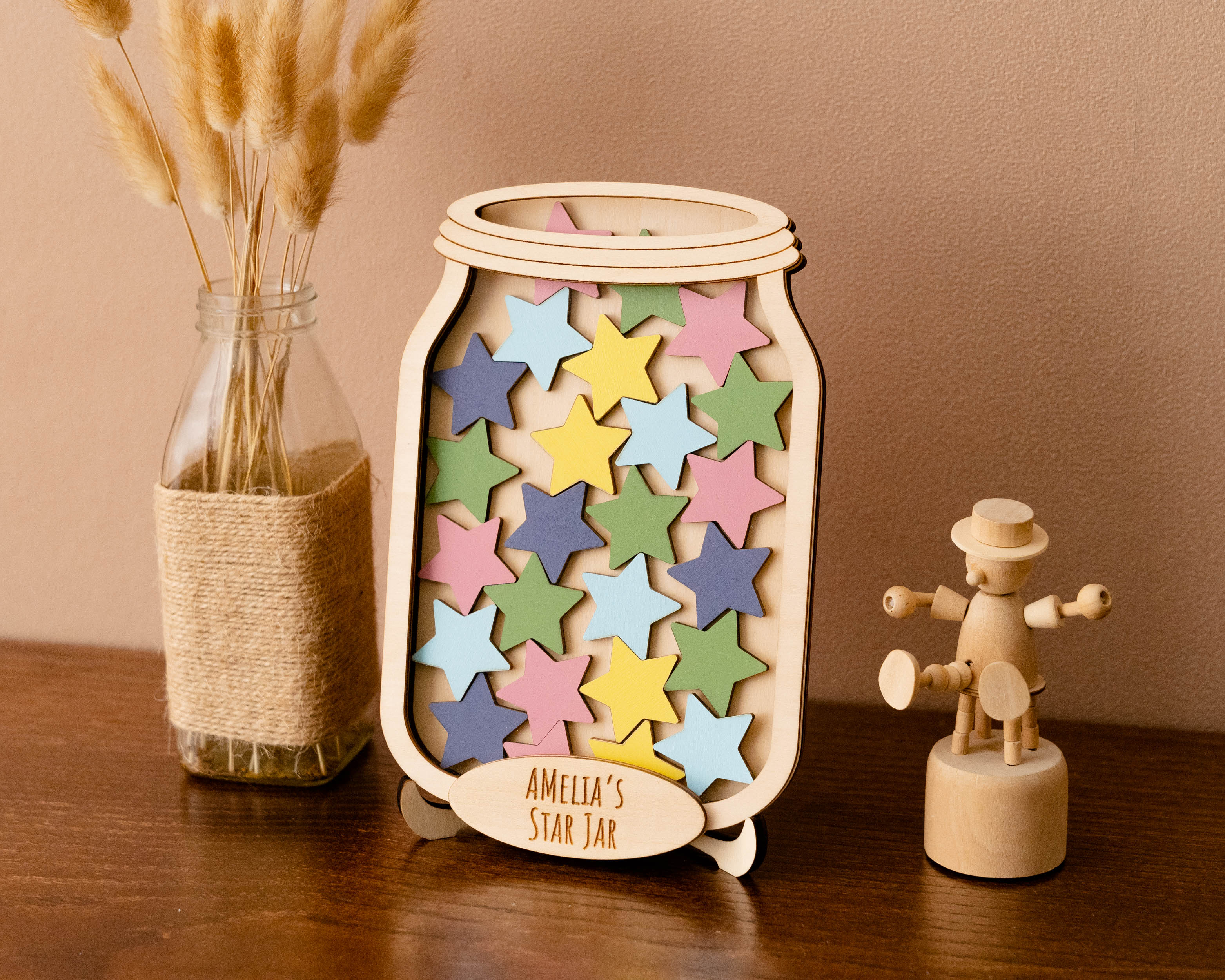 Wooden Reward Jar For Encouraging Positive Behavior In Kids