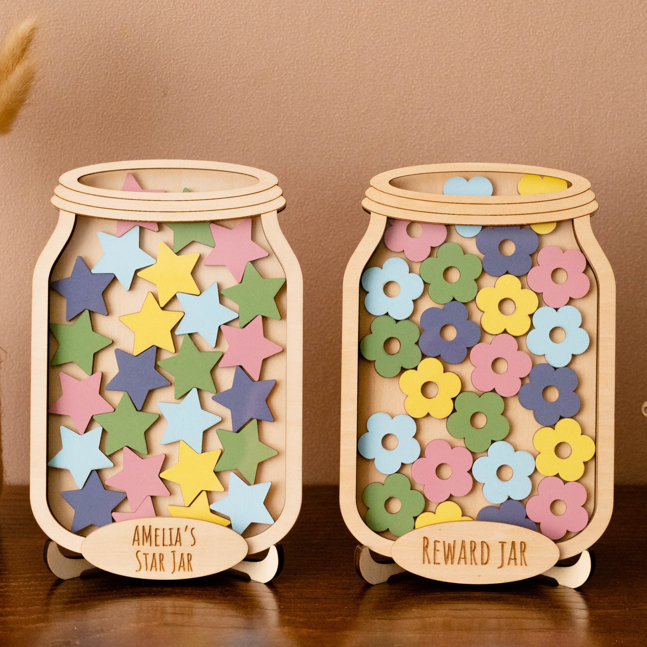 Wooden Reward Jar For Encouraging Positive Behavior In Kids