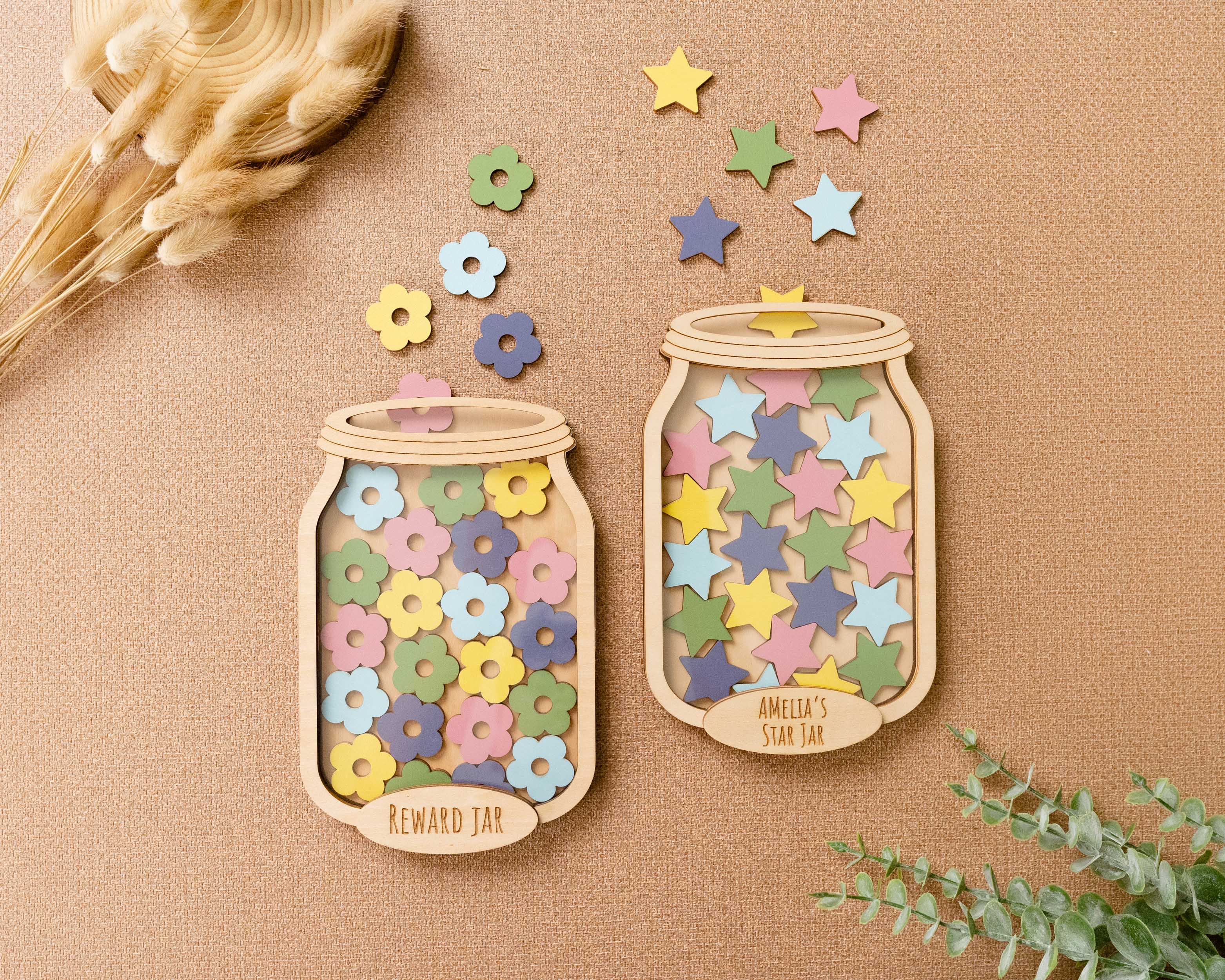 Wooden Reward Jar For Encouraging Positive Behavior In Kids