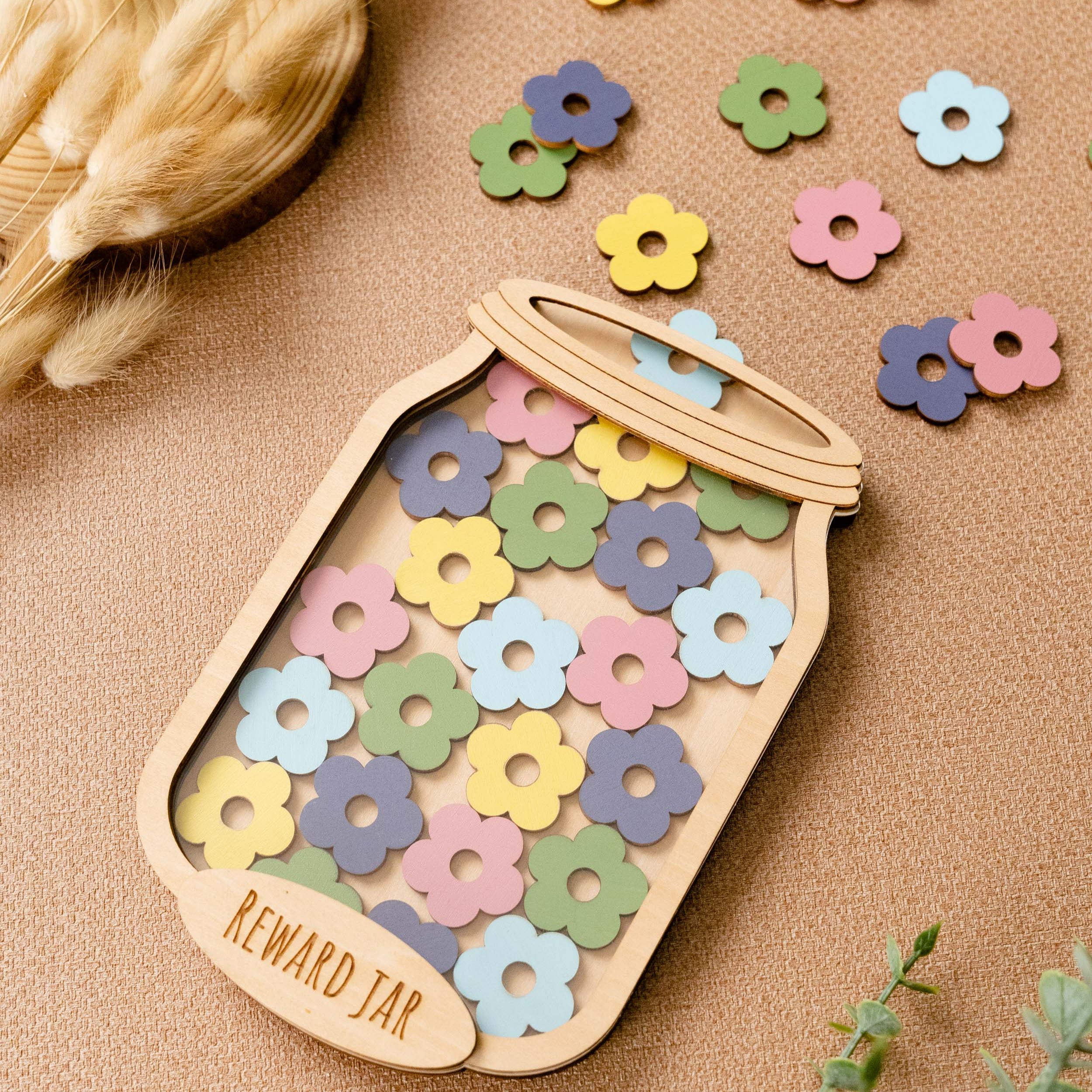 Wooden Reward Jar For Encouraging Positive Behavior In Kids