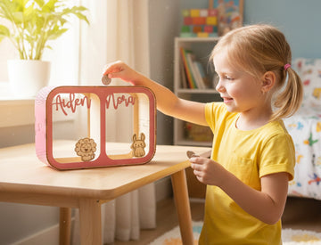 Charming Wooden Piggy Banks for Safe Visual Saving in Kids Rooms
