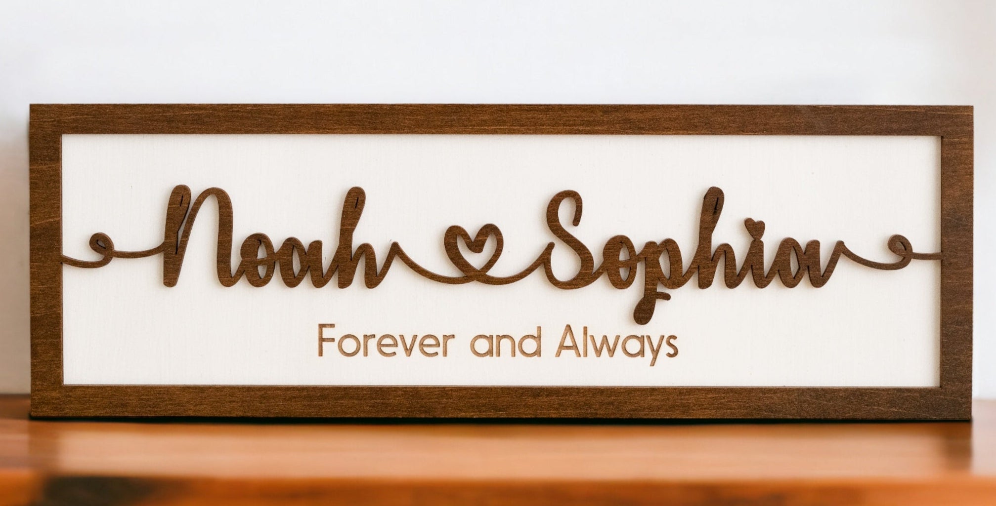 Custom Couple Name Wooden Sign Wedding Couple Name Sign and Engraved Wooden Name Decor for Personalized Anniversary Gift E32