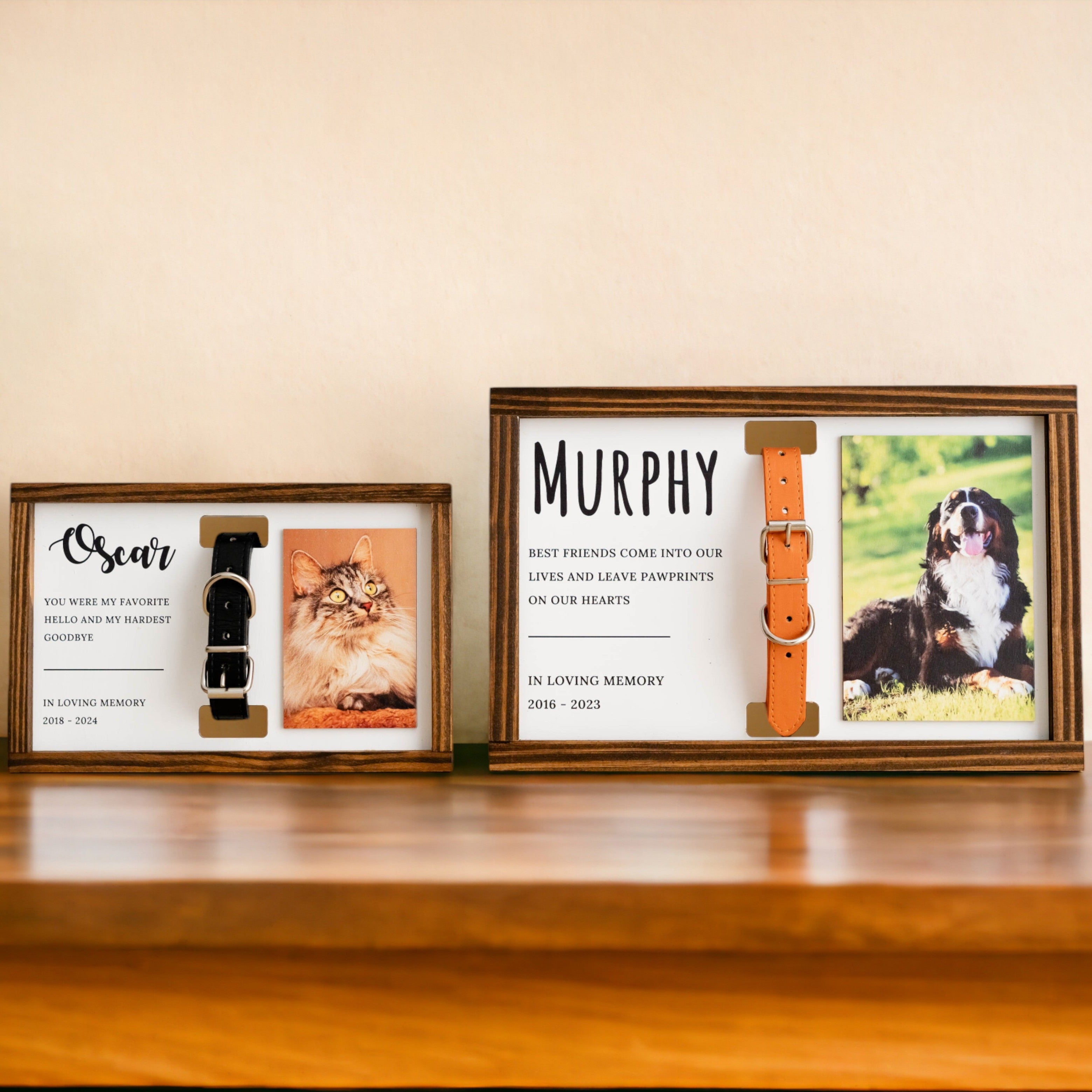 Pet Memorial Photo Sign Memorial Pet Collar Sign for Home Decor