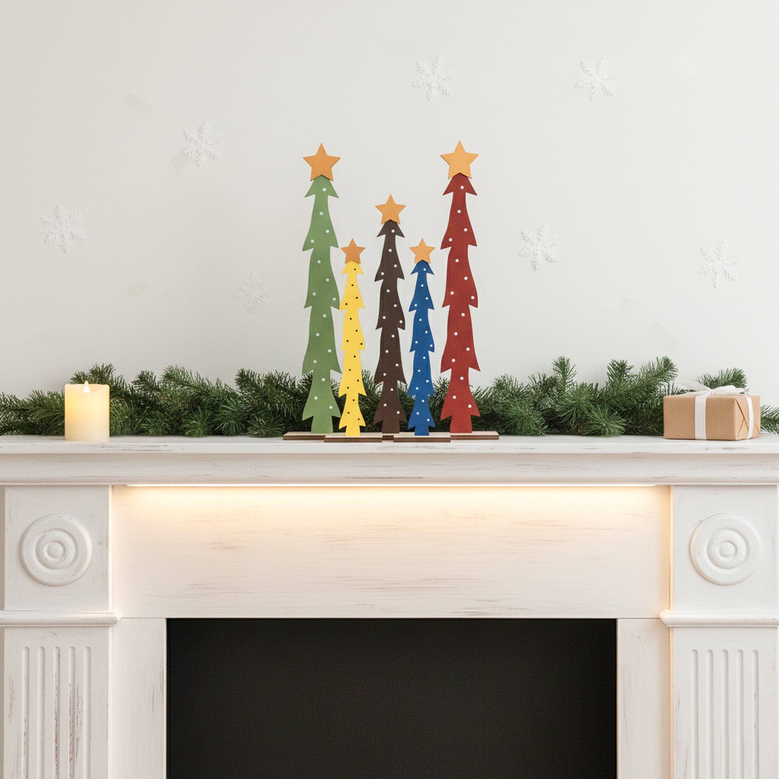 Decorative Wooden Christmas Tree for Modern Holiday Table Decor D46