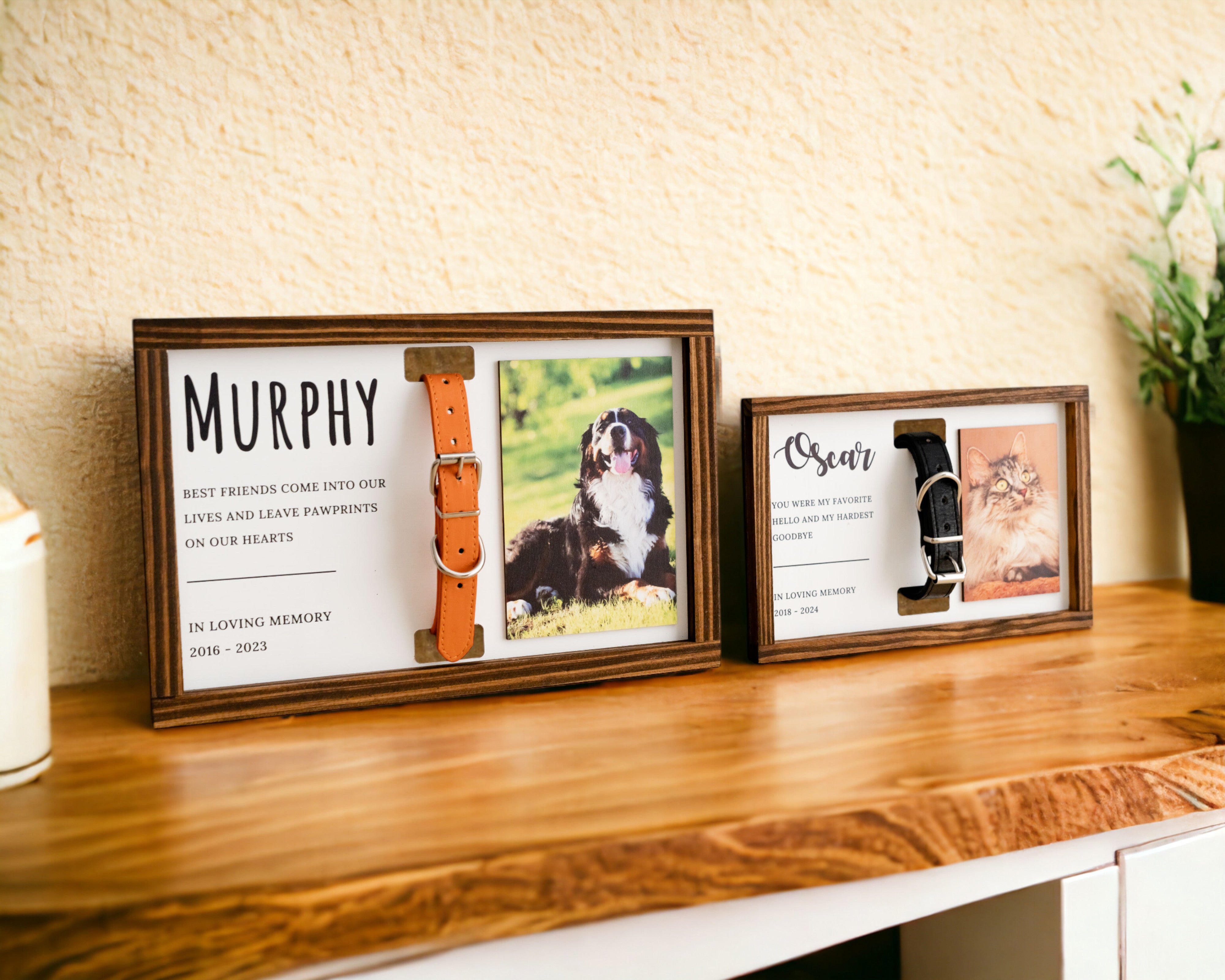 Pet Memorial Photo Sign Memorial Pet Collar Sign for Home Decor