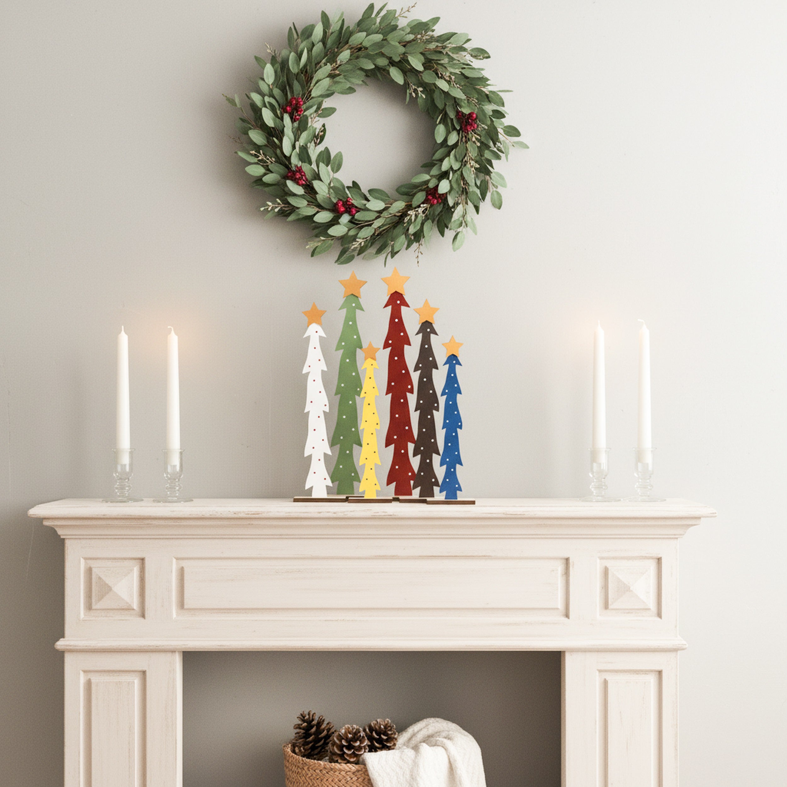 Decorative Wooden Christmas Tree for Modern Holiday Table Decor D46