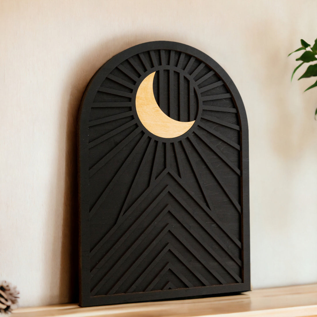 Sun And Moon Wood Wall Art for Modern Moon Wall Art Decor E87