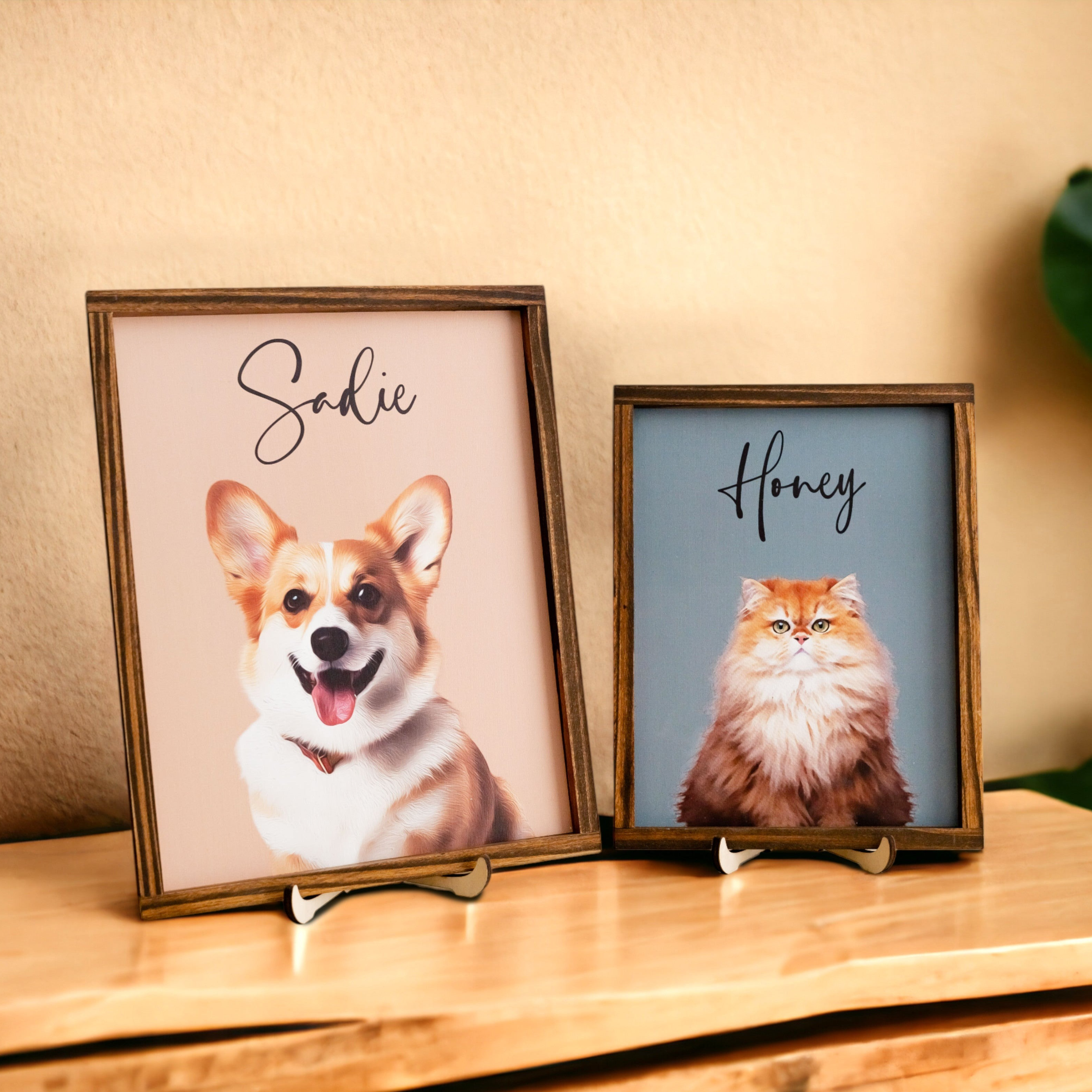 Pet Memorial Photo Sign for Bohemian and Modern Table Decor