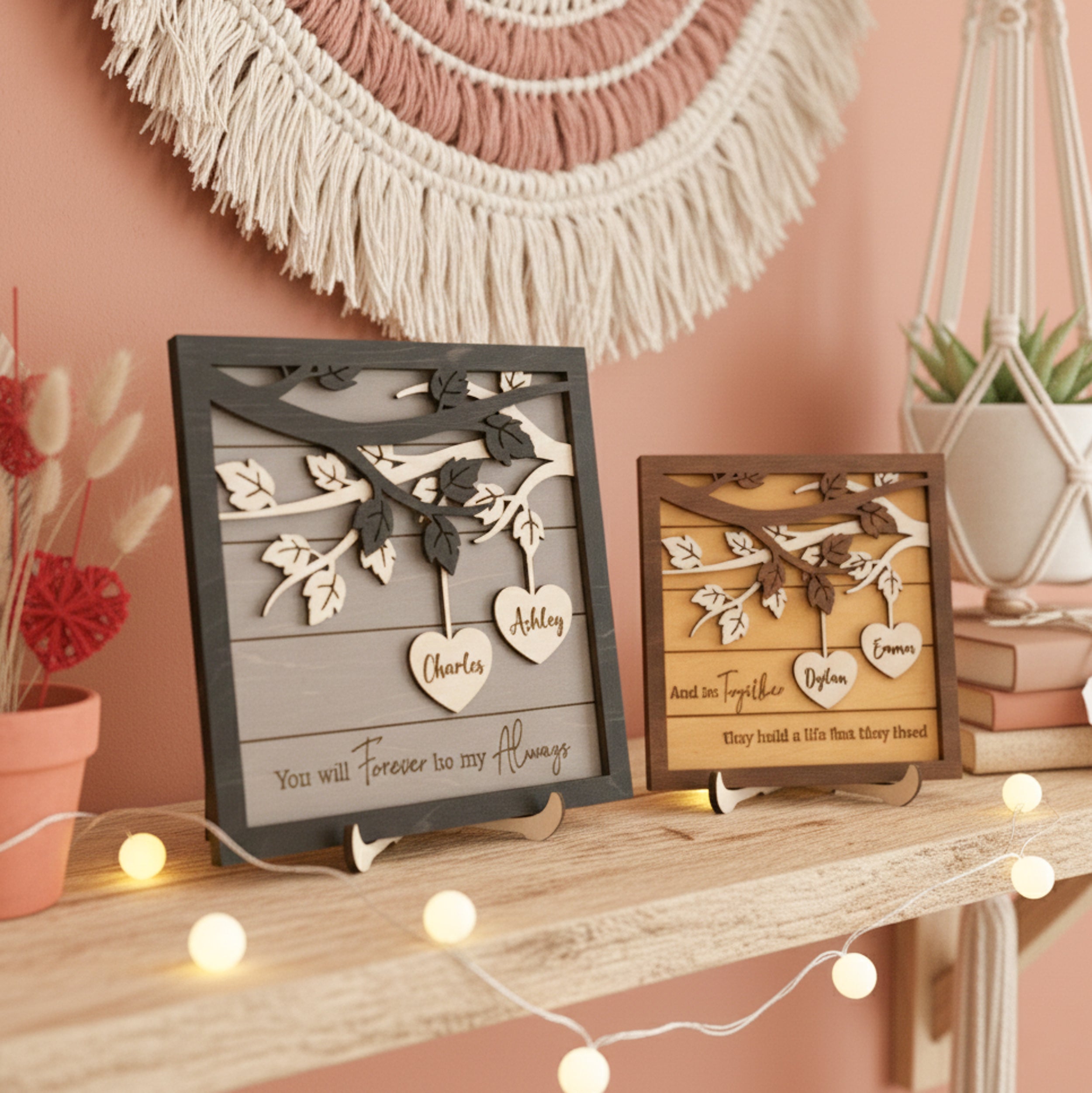 Personalized Couple Name Plaque Wood Romantic Gift for Couple and Wooden Couple Plaque E26