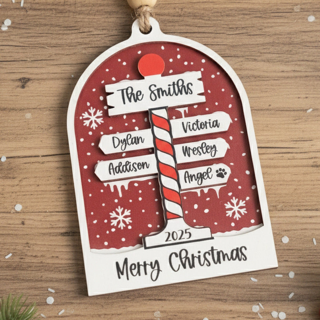 Personalized Family Christmas Ornament Wood for Custom Family Decor R57