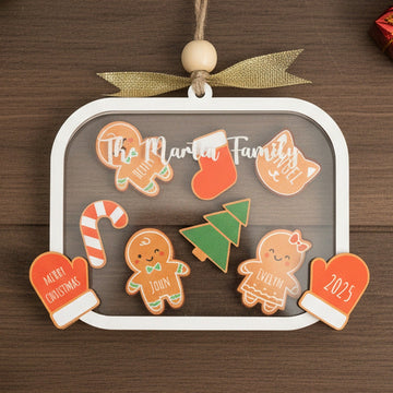 Personalized Family Shaker Christmas Ornament for Tree D19