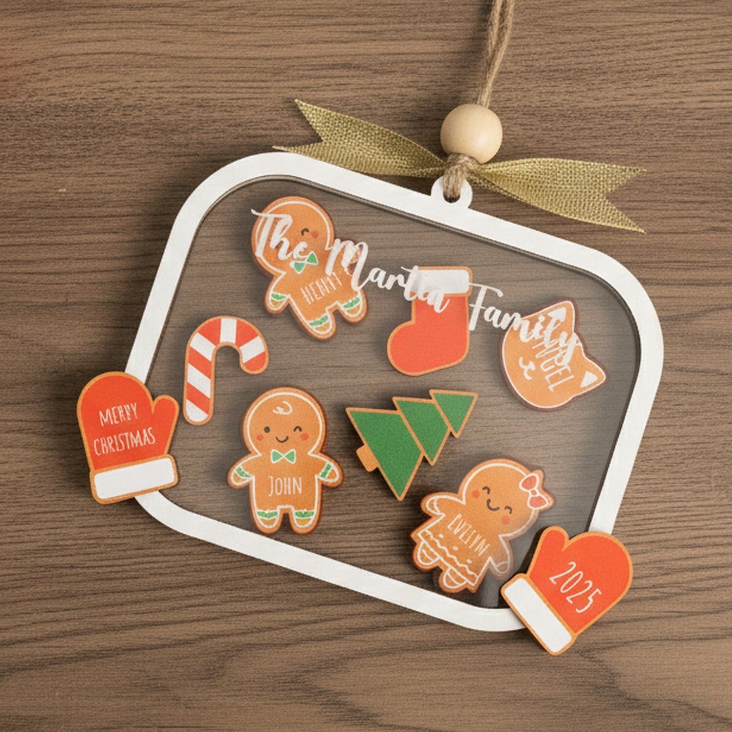 Family Christmas Shaker Ornament for Tree Decor D19