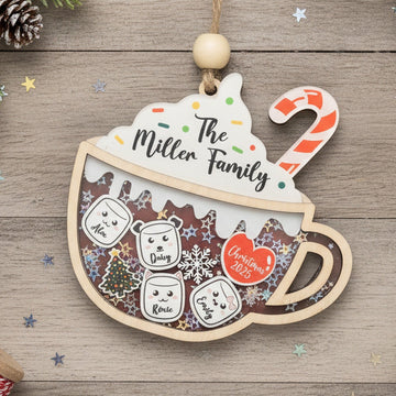 Personalized Family Hot Cocoa Ornament for Christmas Tree Decor D33