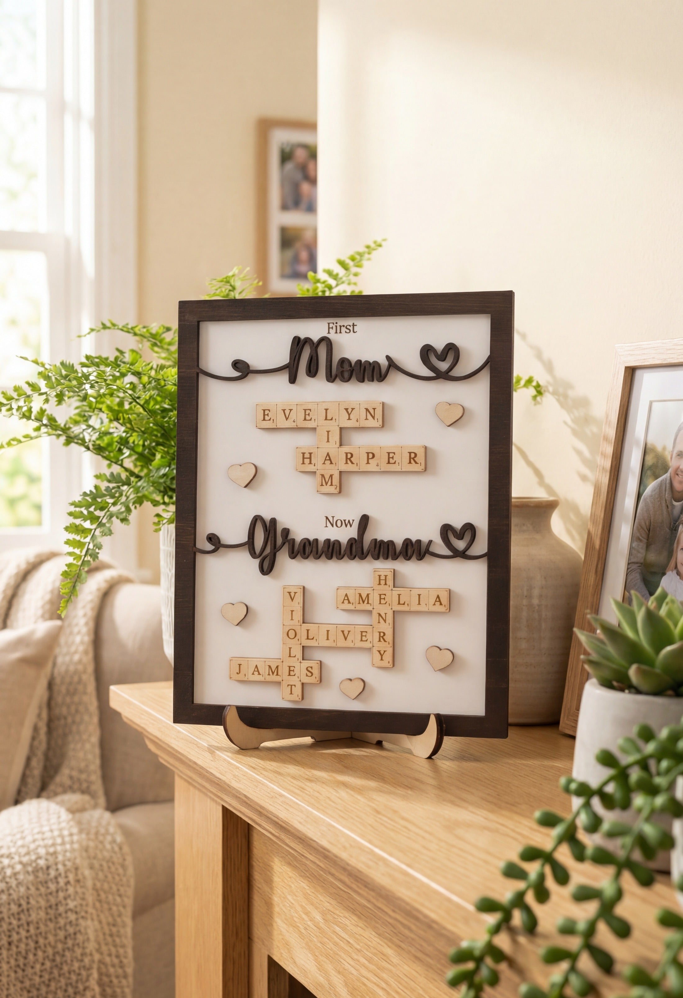 Mom Grandma Wooden Name Sign Wood for Gift for Grandma D48