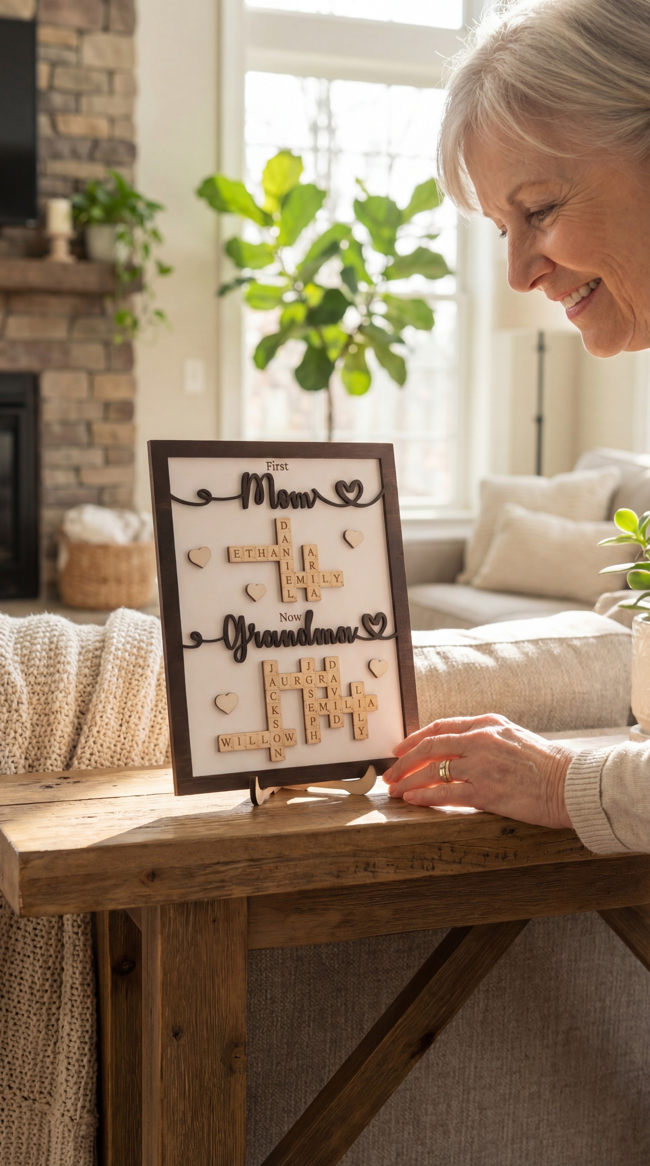 Mom Grandma Wooden Name Sign Wood for Gift for Grandma D48