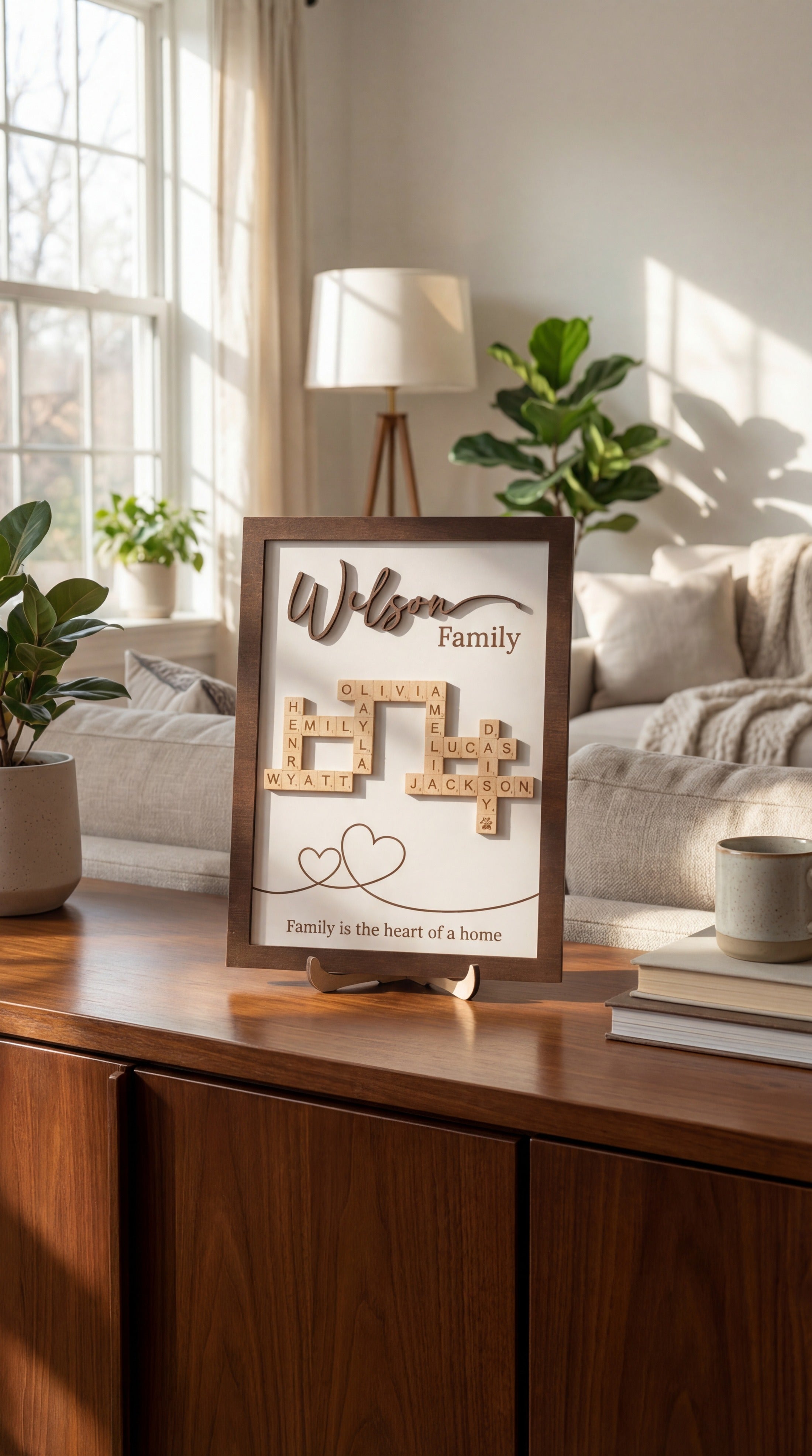 Family Name Wood Sign Gift Wood for Gift for Mom D49