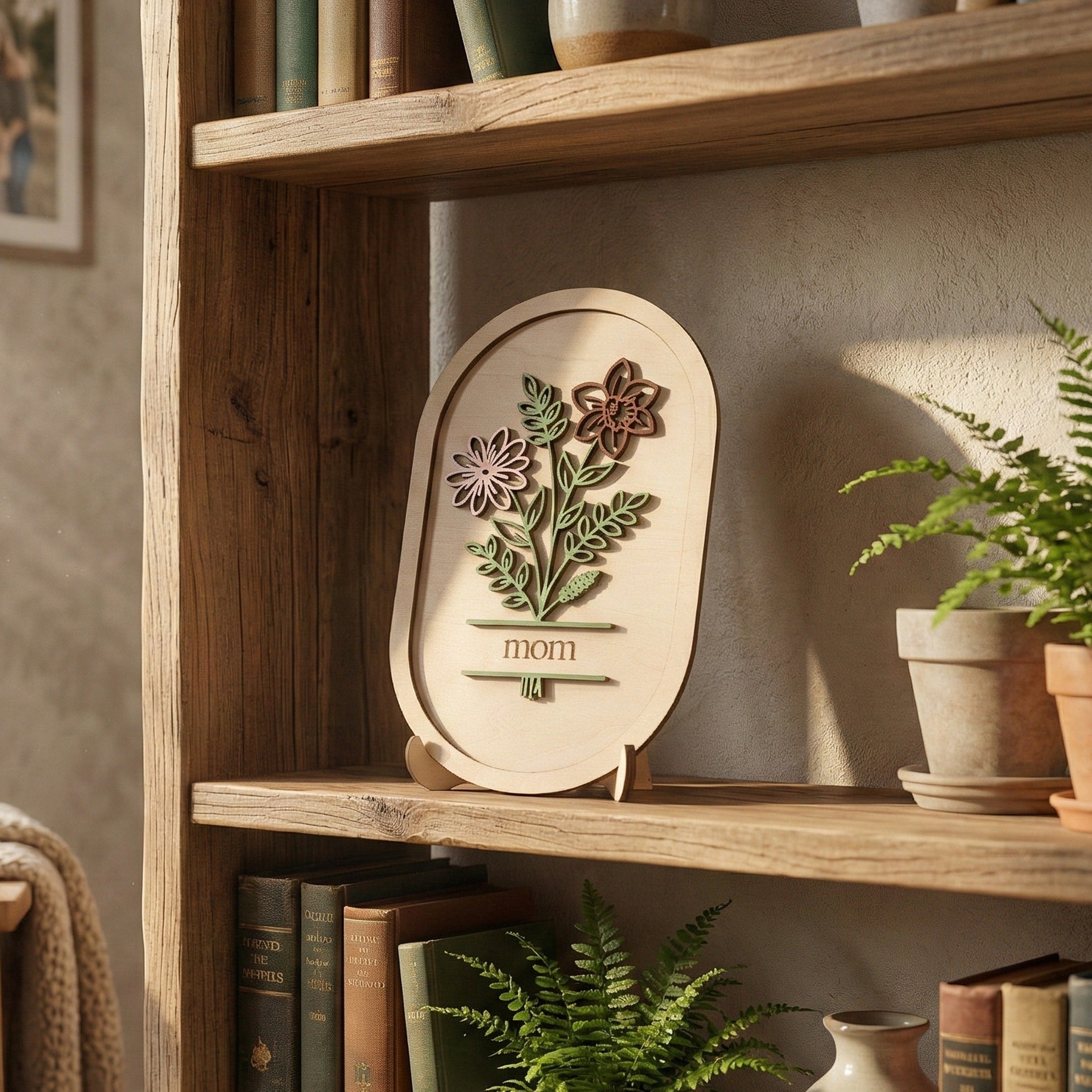 Wooden Floral Sign Gift for Mom for Birthday Gift for Mom D58