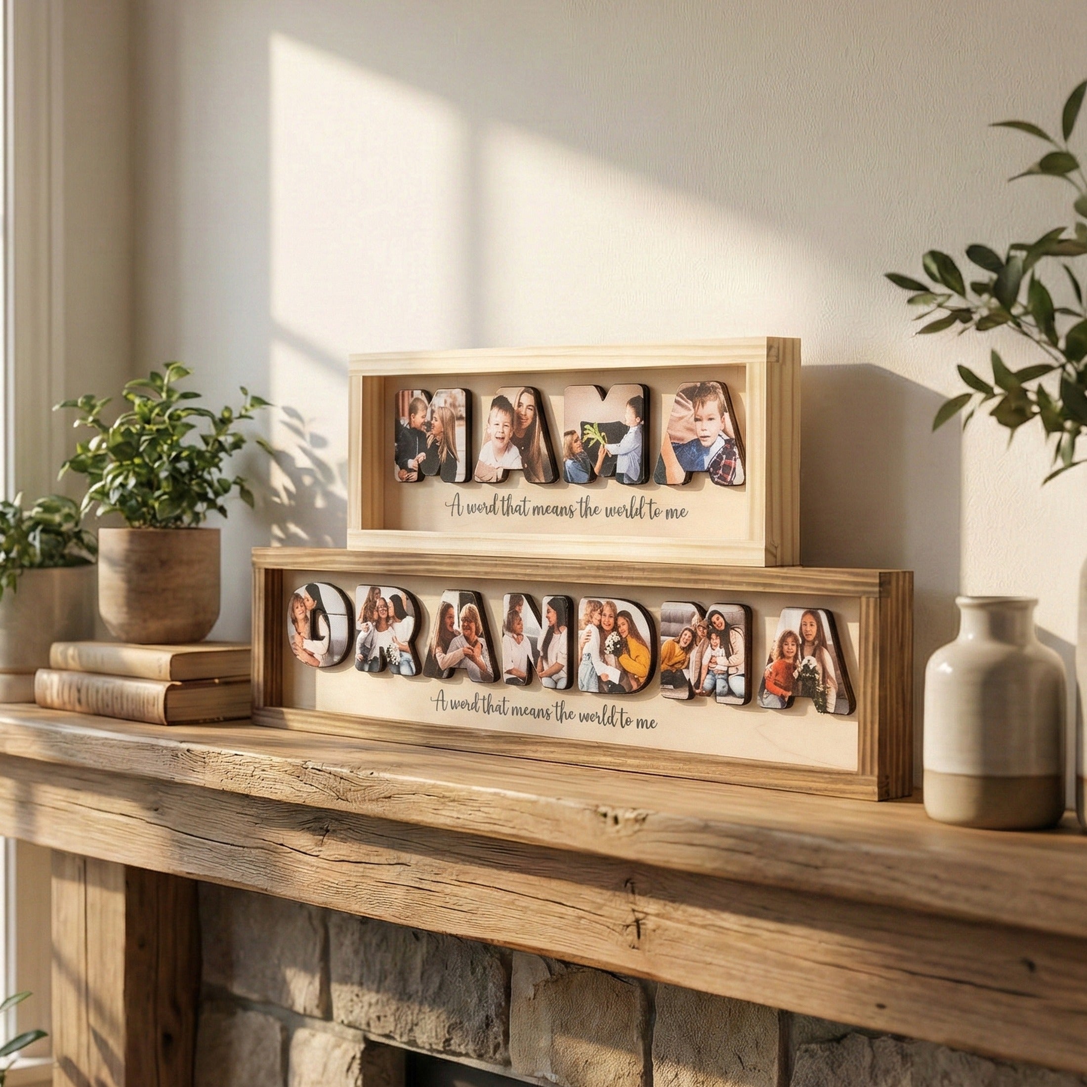 Custom Mom Wooden Frame for Best Gifts for Mom and Family Picture Frame D60
