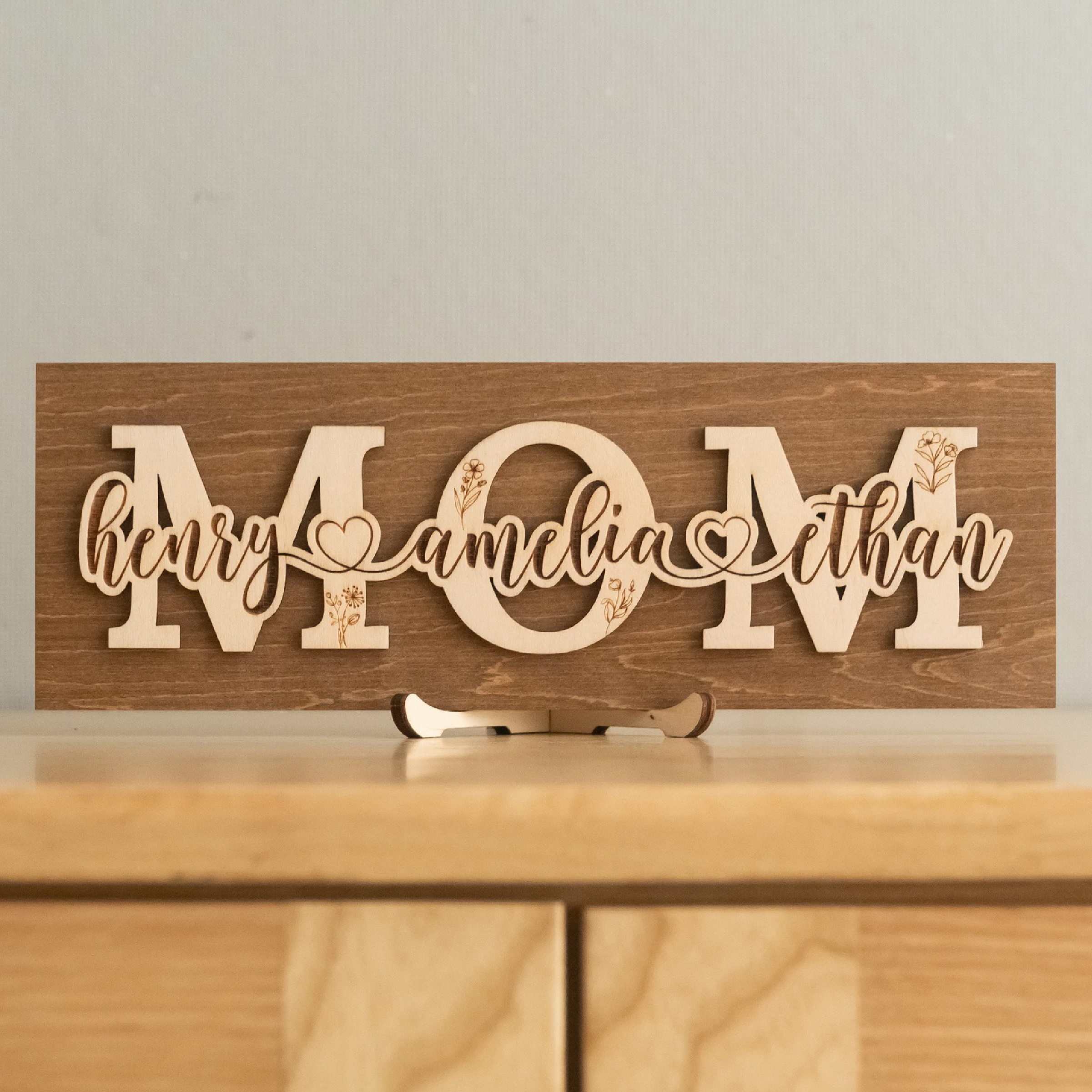Personalized Mom Name Wood Sign wood mothers day gift decor D64