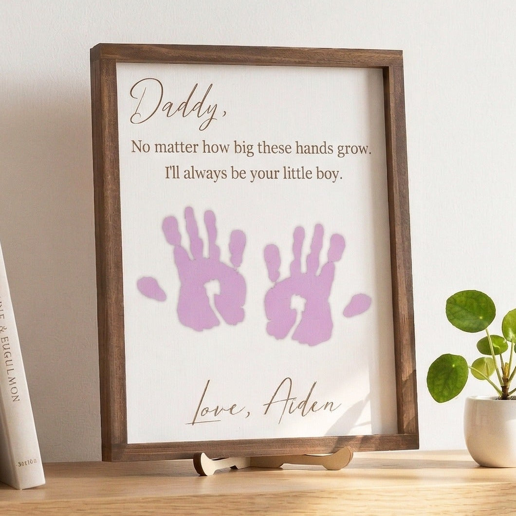 Daddy Handprint Keepsake Wood Sign Gift for Father Decor D67