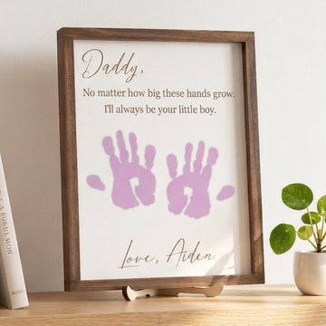 Daddy Handprint Keepsake Wood Sign Fathers Day Gift for Dad D67