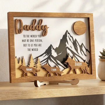 Daddy Wolf Family Wooden Sign Fathers Day Gift Idea for Dad D68