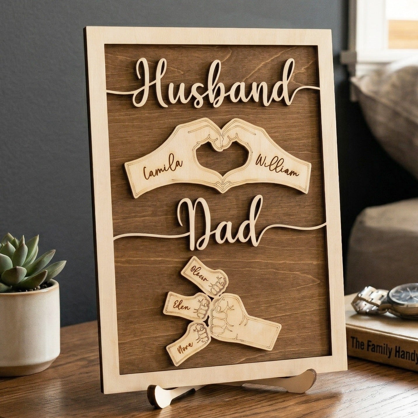 Personalized Husband Dad Wood Sign Fathers Day Present for Dad D69