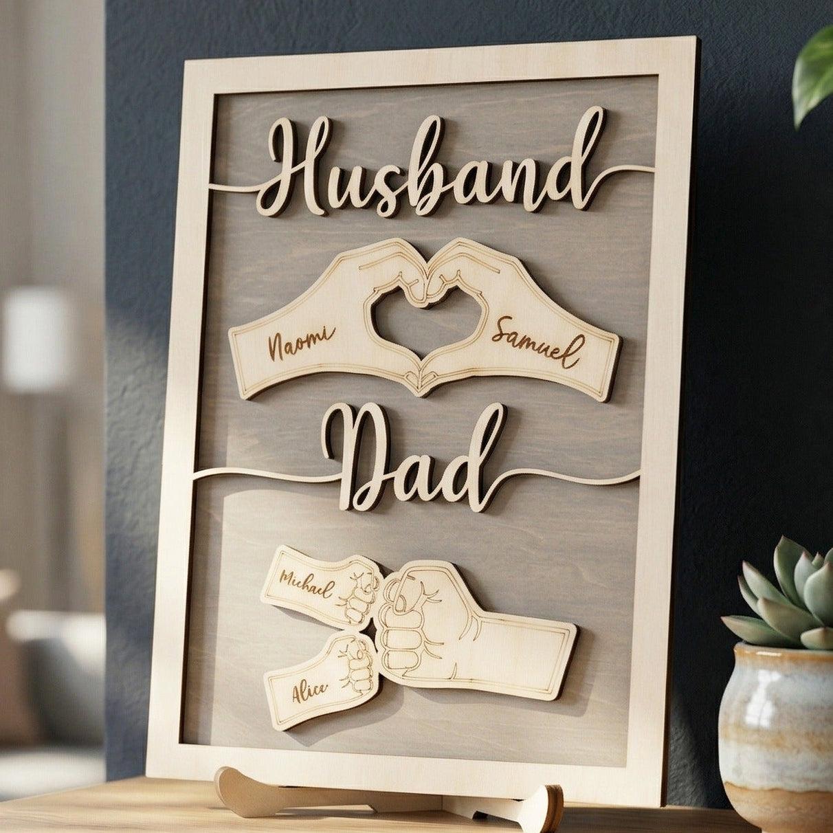 Personalized Husband Dad Wood Sign Fathers Day Present for Dad D69