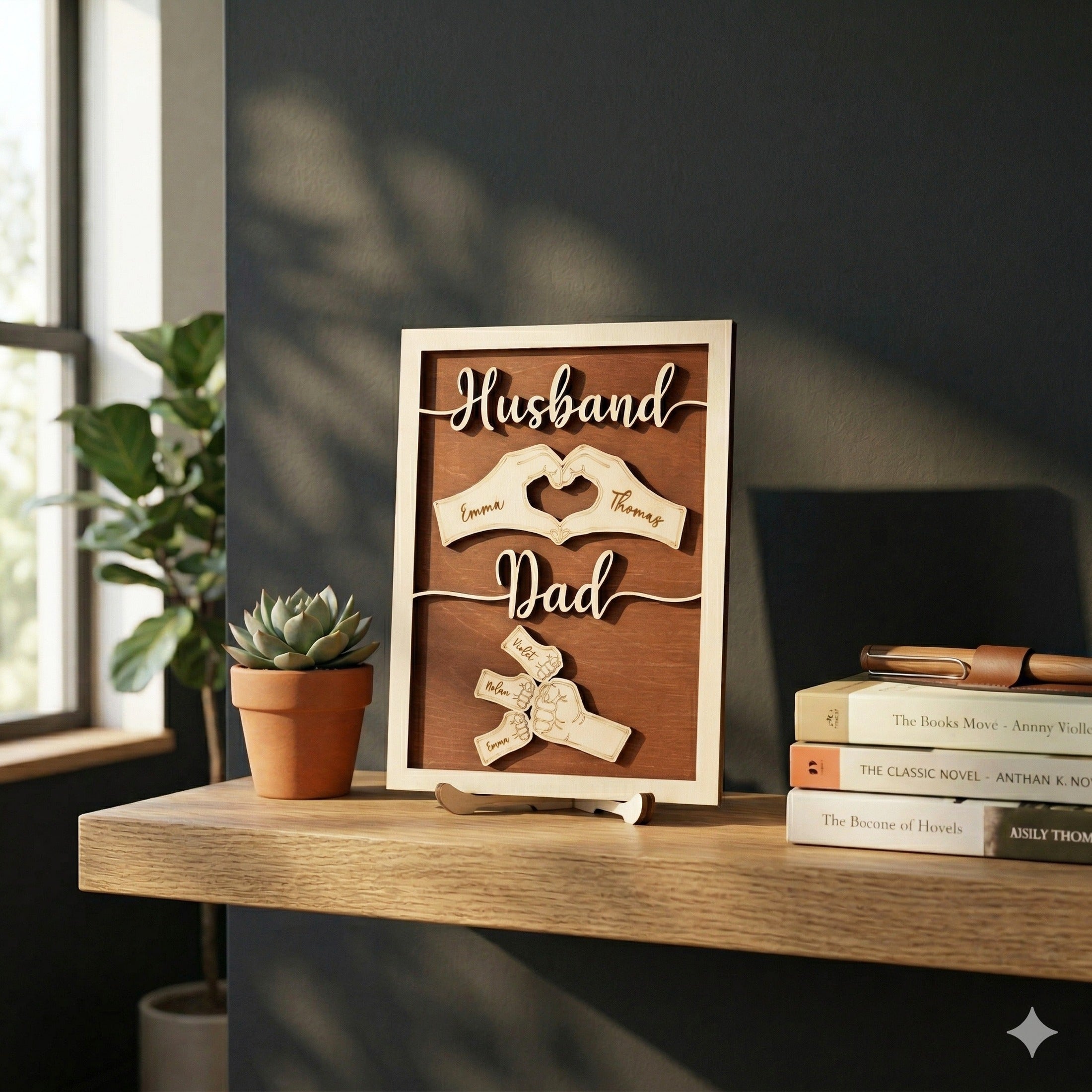 Personalized Husband Dad Wood Sign Fathers Day Present for Dad D69