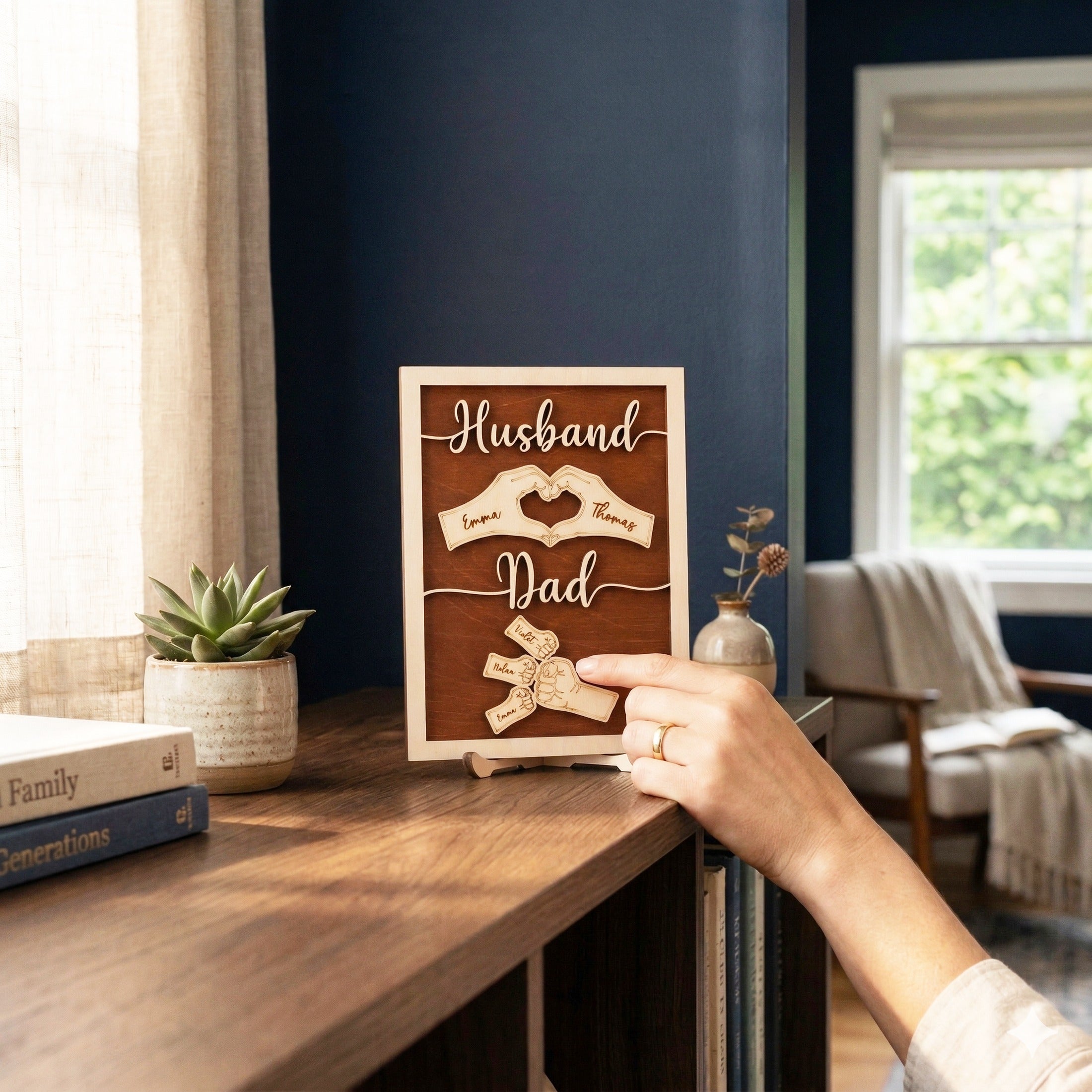 Personalized Husband Dad Wood Sign Fathers Day Present for Dad D69