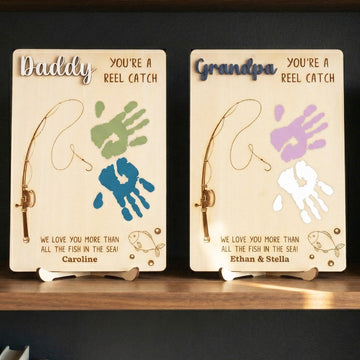 Daddy Handprint Keepsake Wood Sign Fathers Day Gift for Dad D71