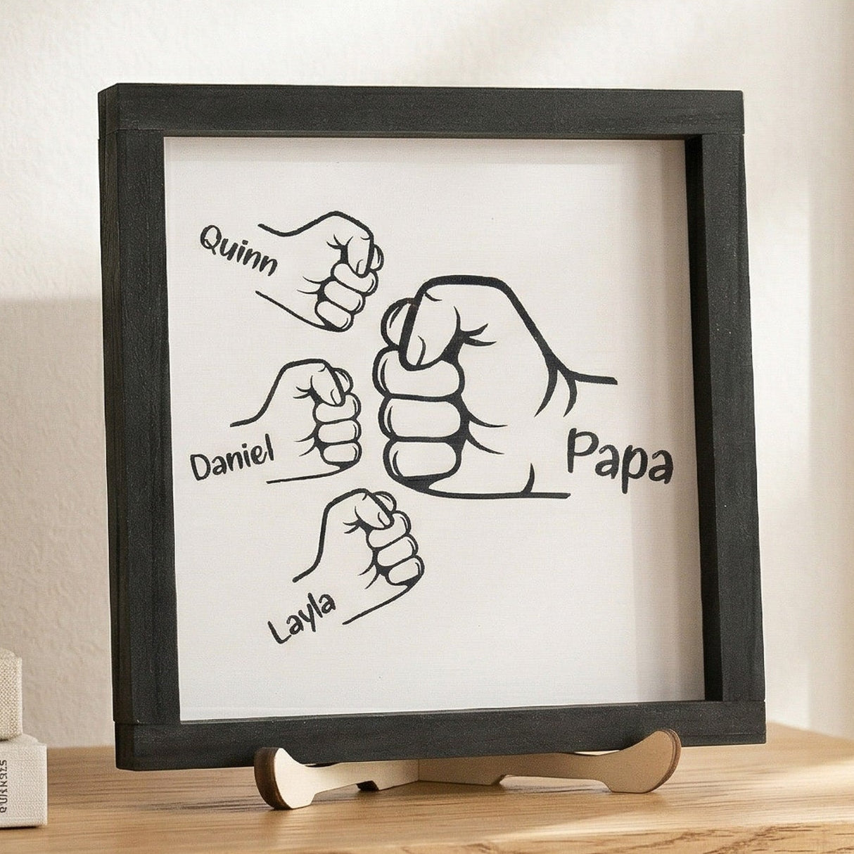 Personalized Dad Fist Bump Wood Sign for Dad Birthday Gift D75