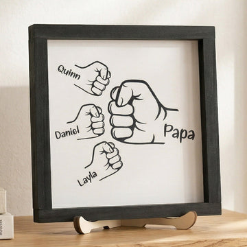 Personalized Dad Fist Bump Wood Sign for Dad Birthday Gift D75