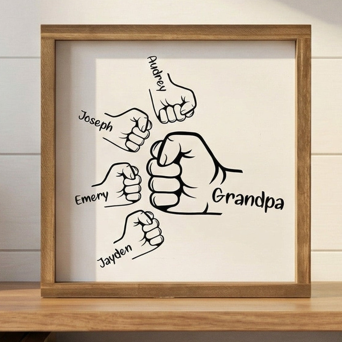 Personalized Dad Fist Bump Wood Sign for Dad Birthday Gift D75